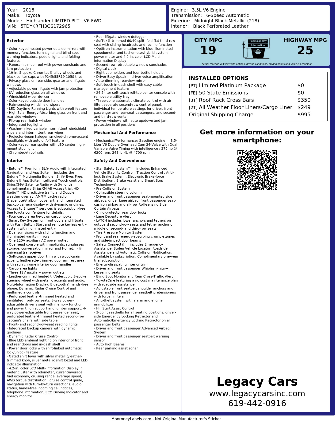 Monroney Label