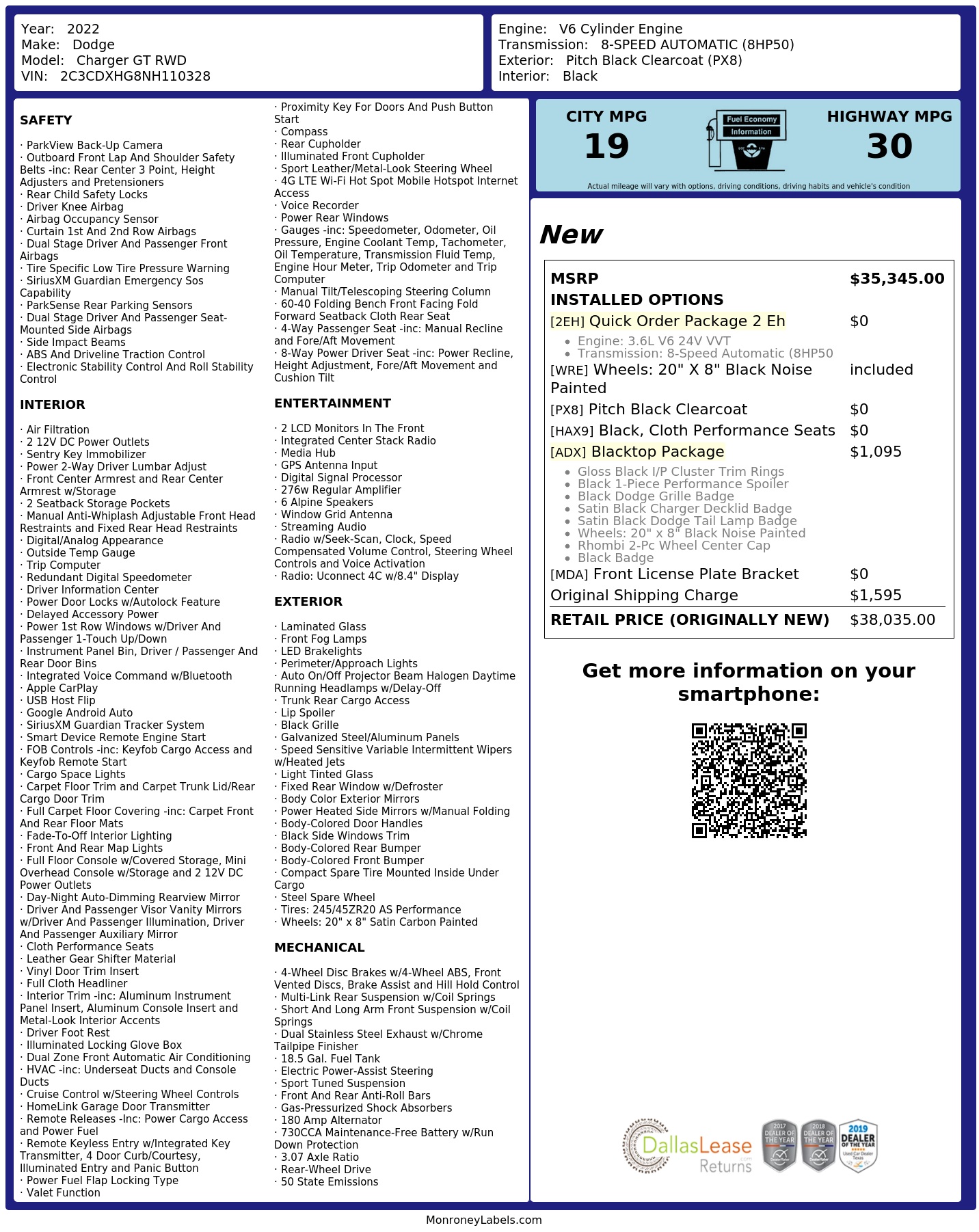 Monroney Label