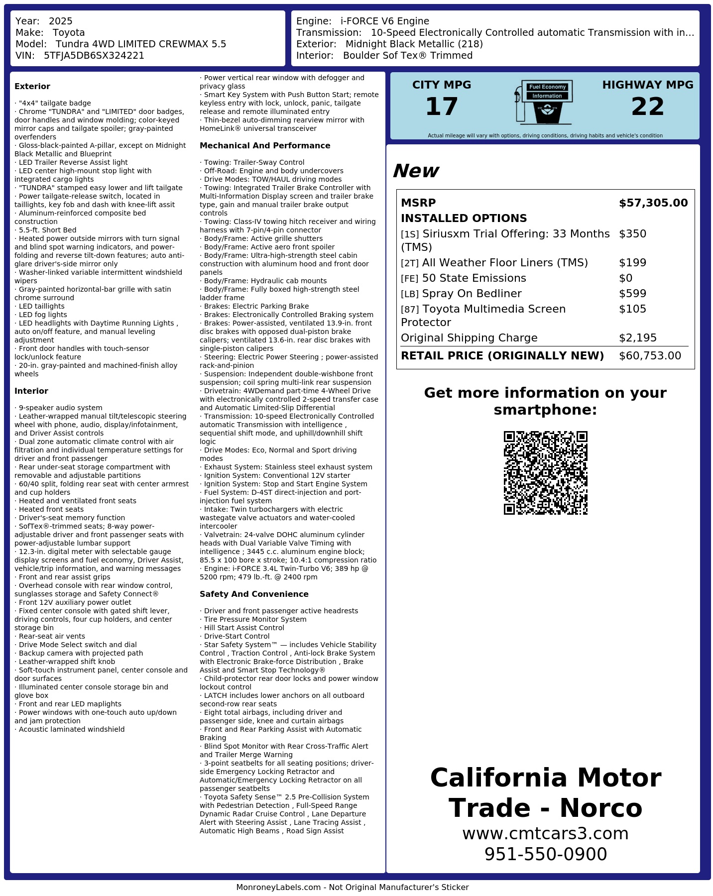 Monroney Label