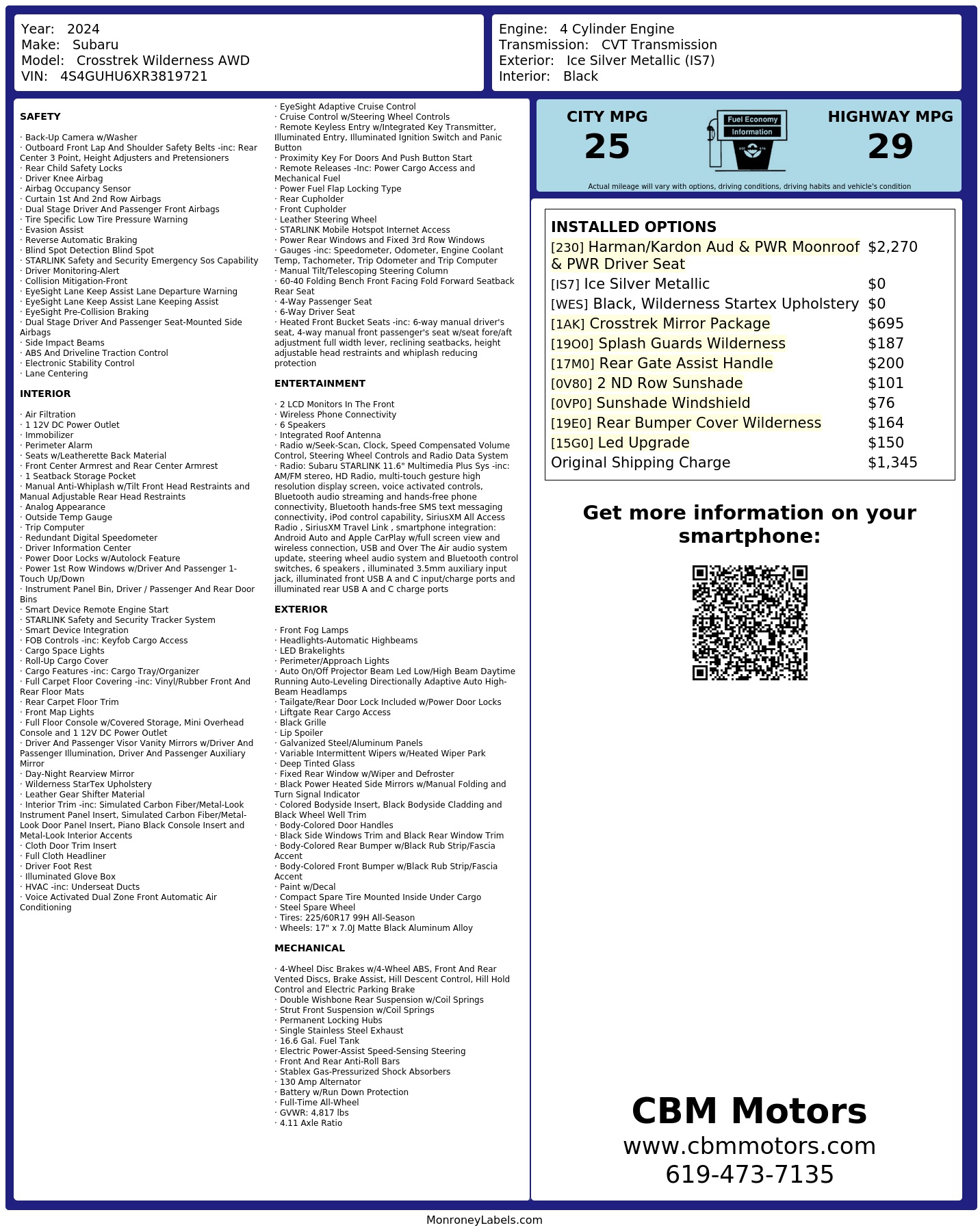 Monroney Label