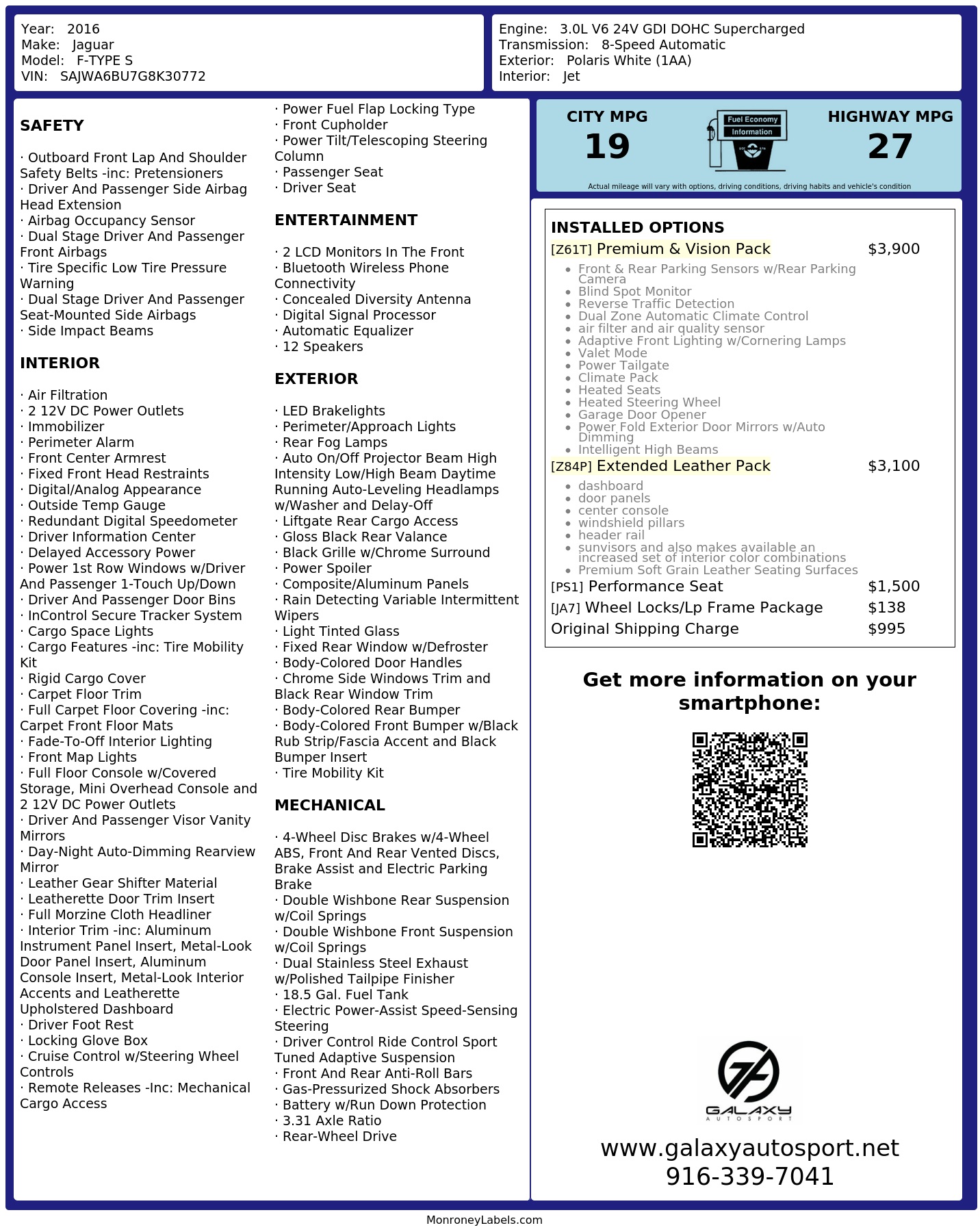 Monroney Label