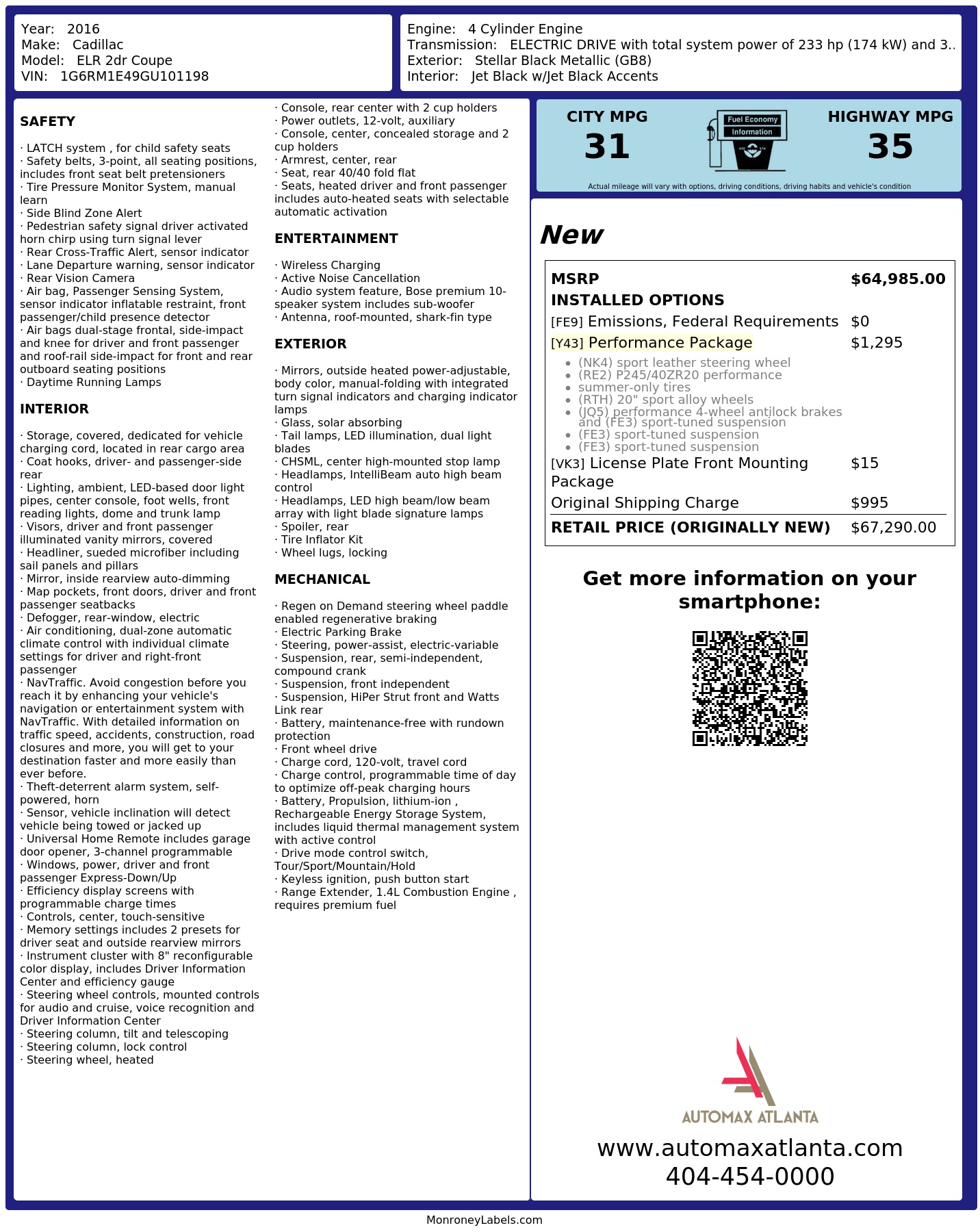 Monroney Label