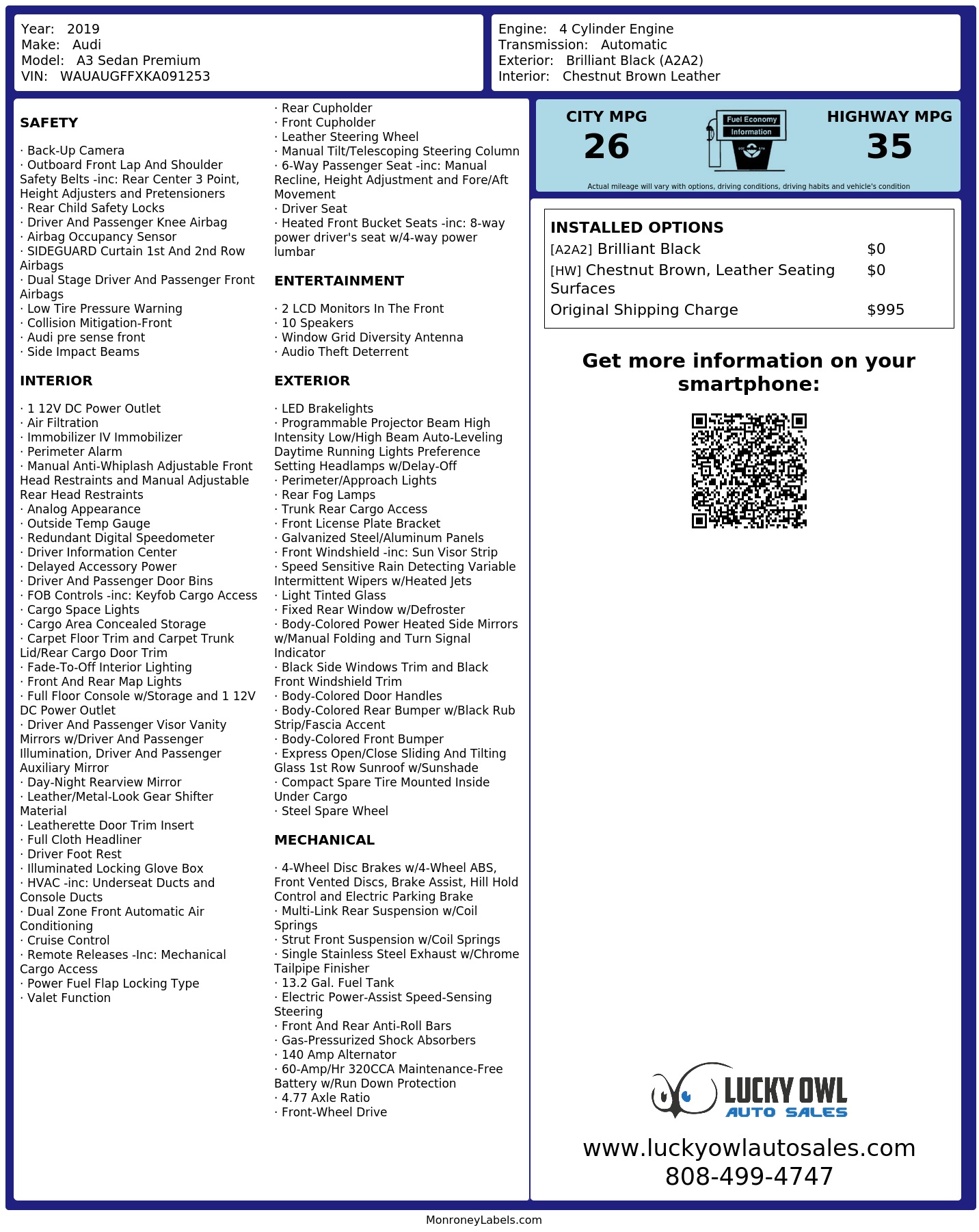 Monroney Label