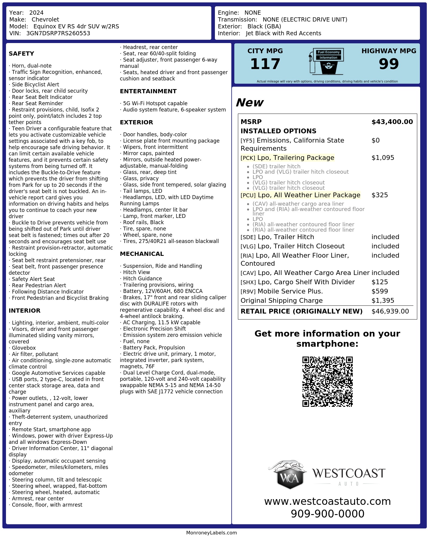 Monroney Label
