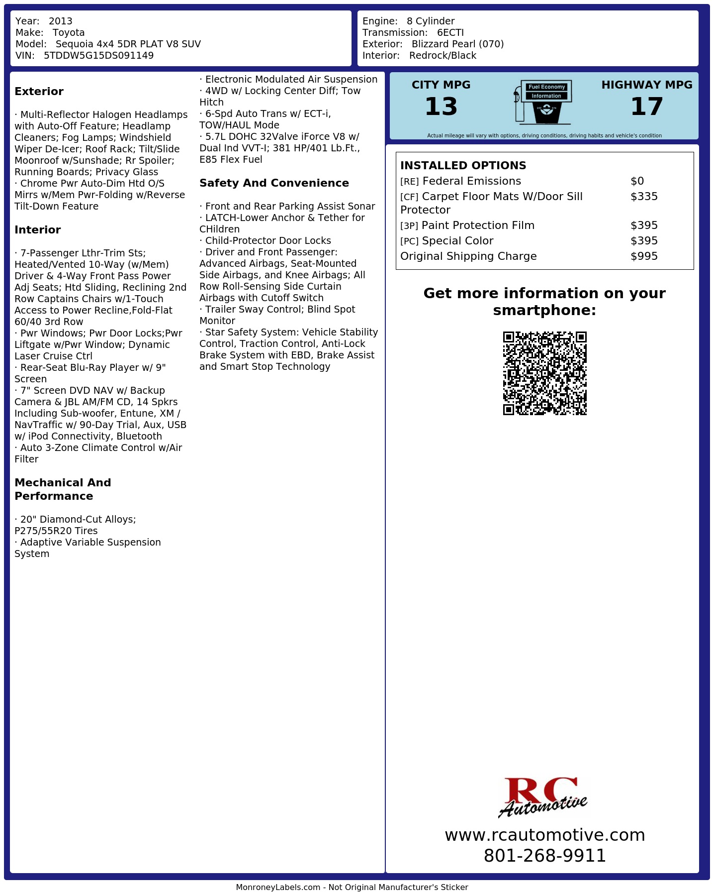 Monroney Label