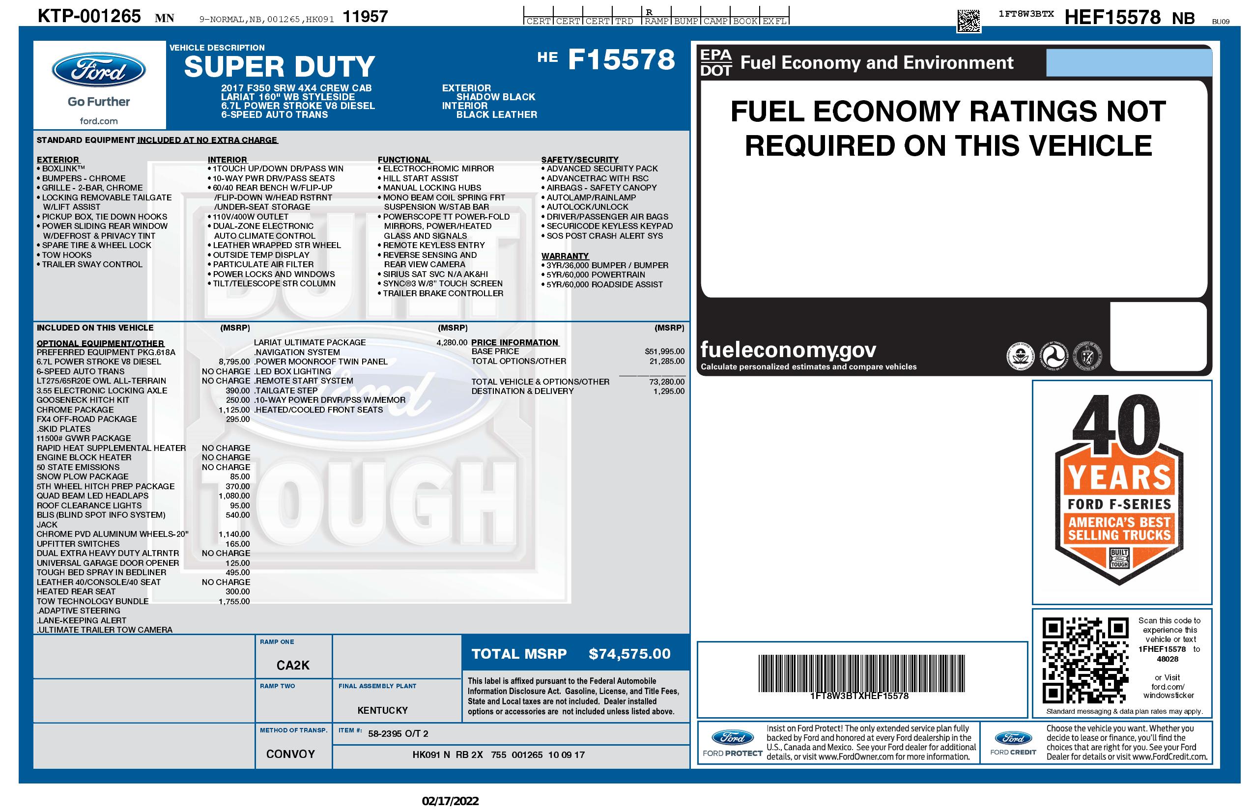 Monroney Label