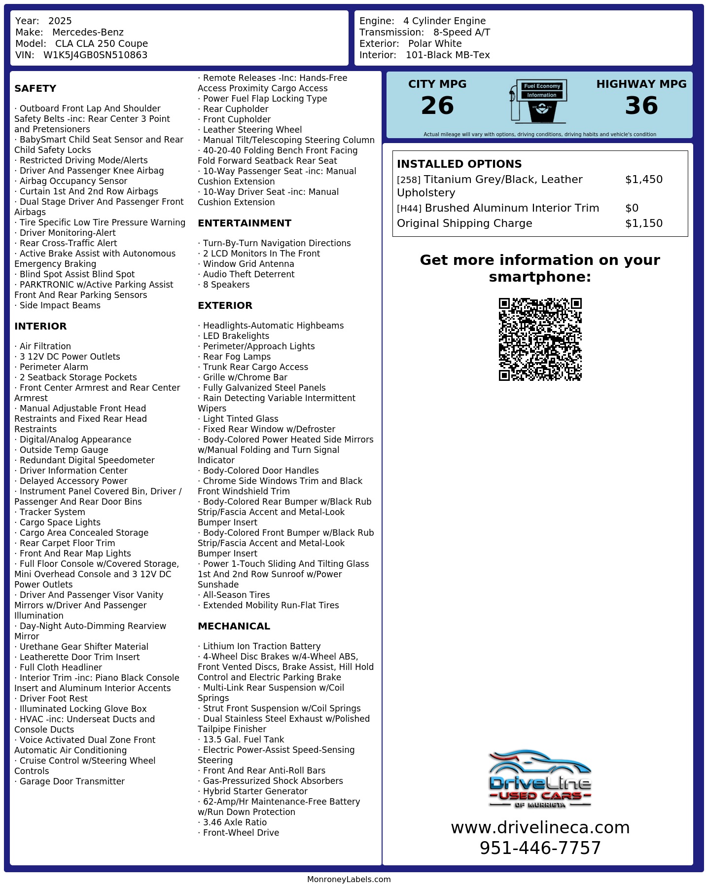 Monroney Label