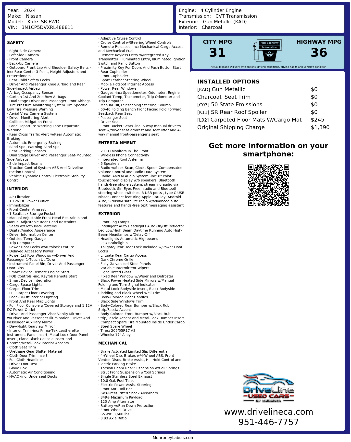 Monroney Label