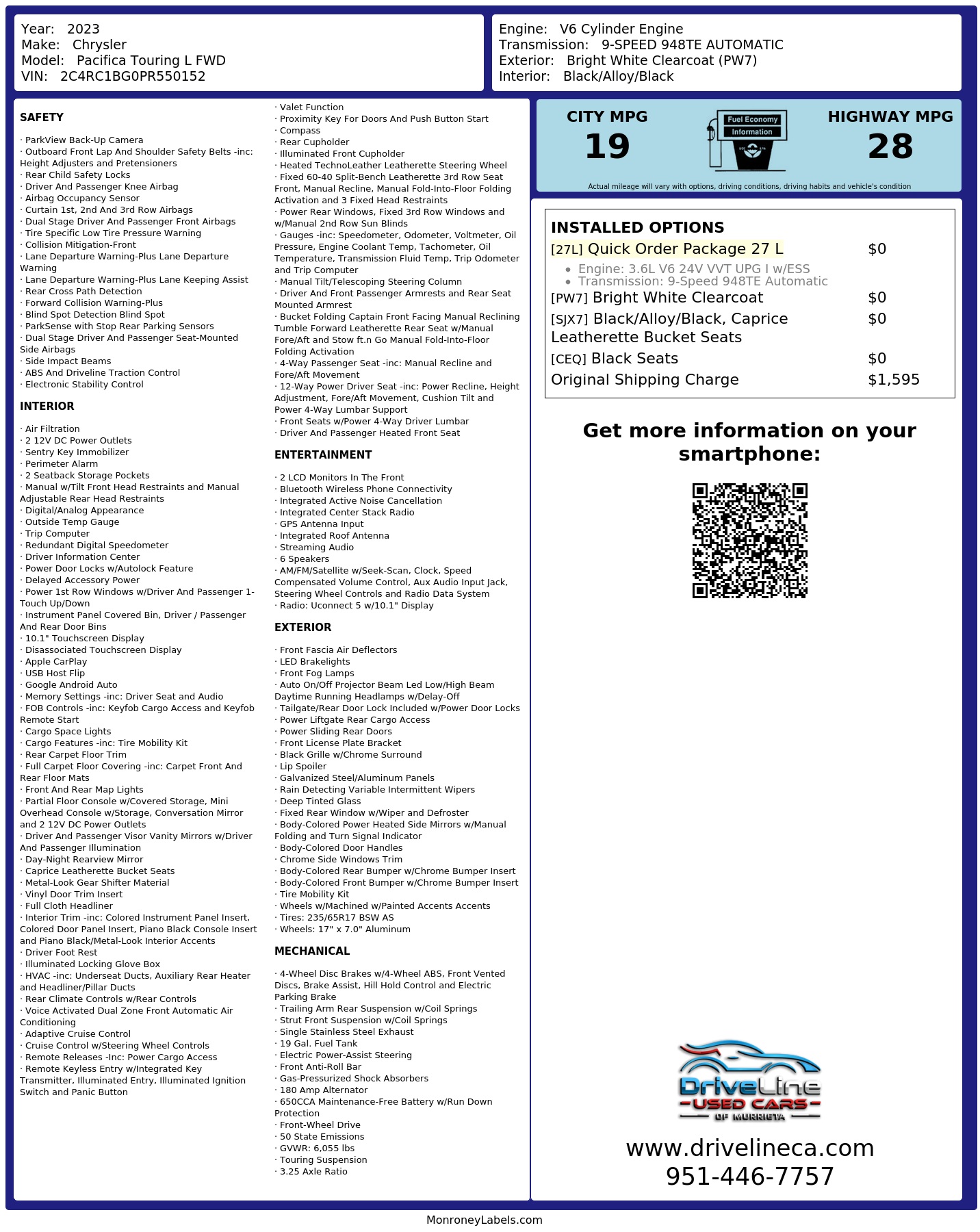 Monroney Label