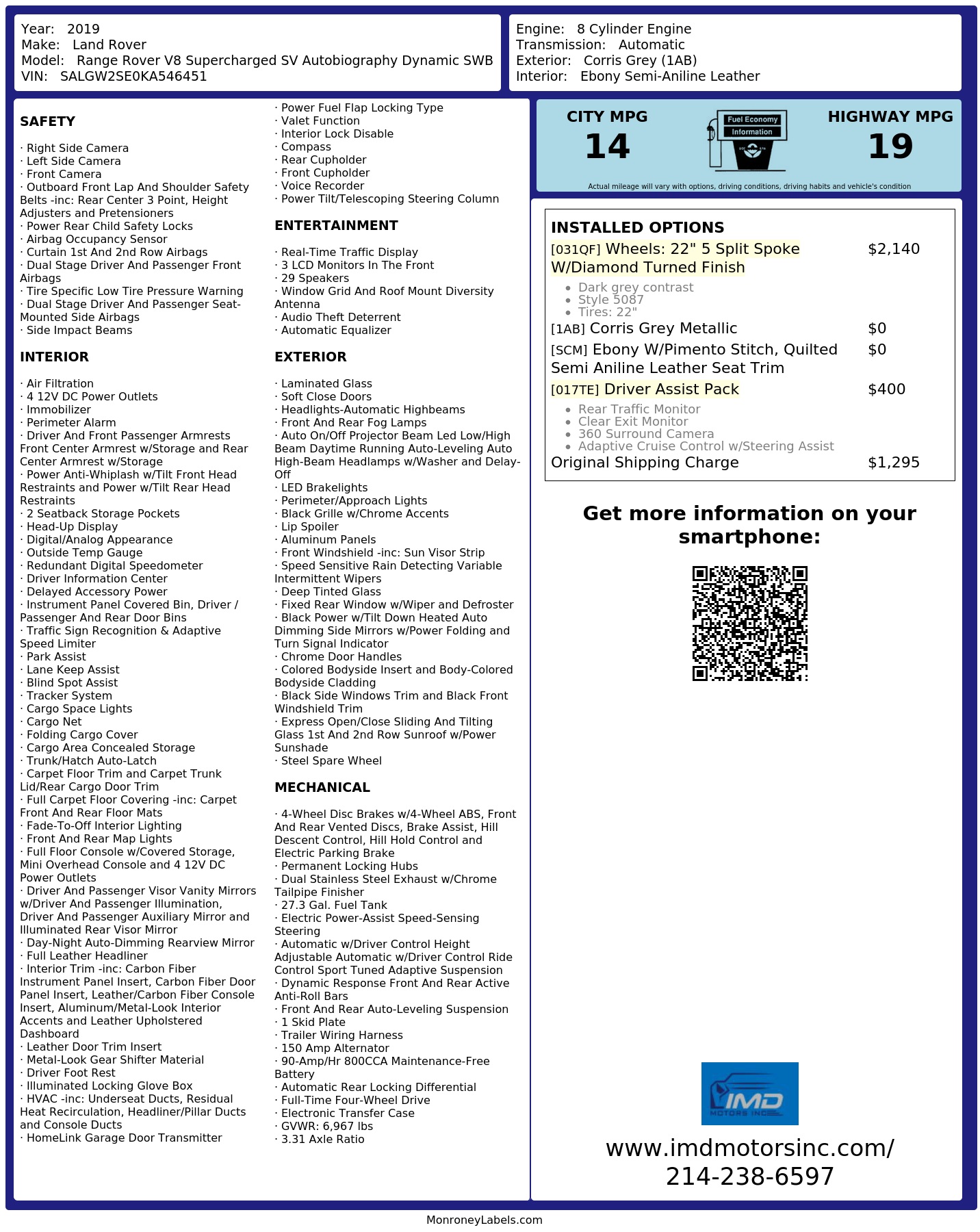 Monroney Label