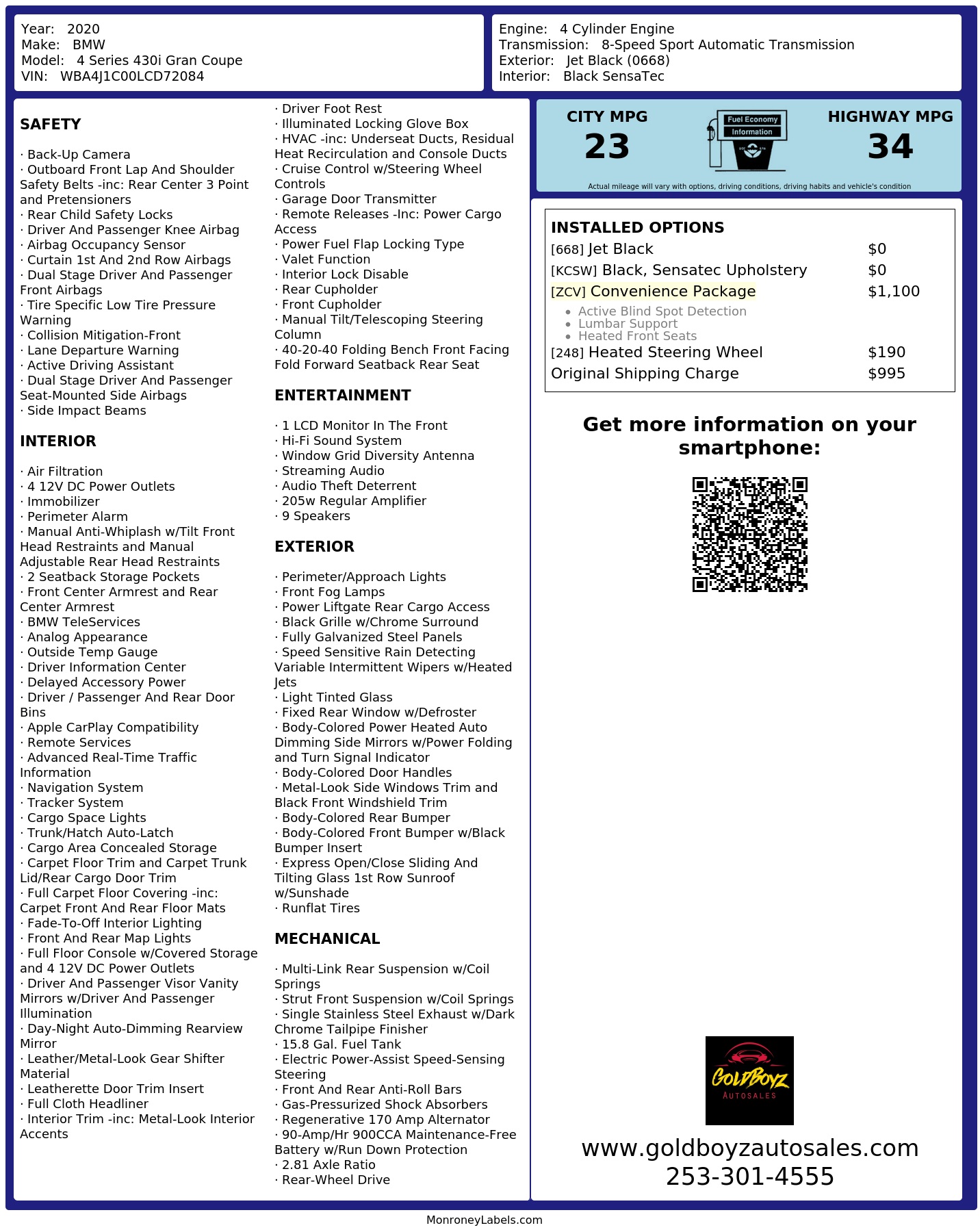 Monroney Label