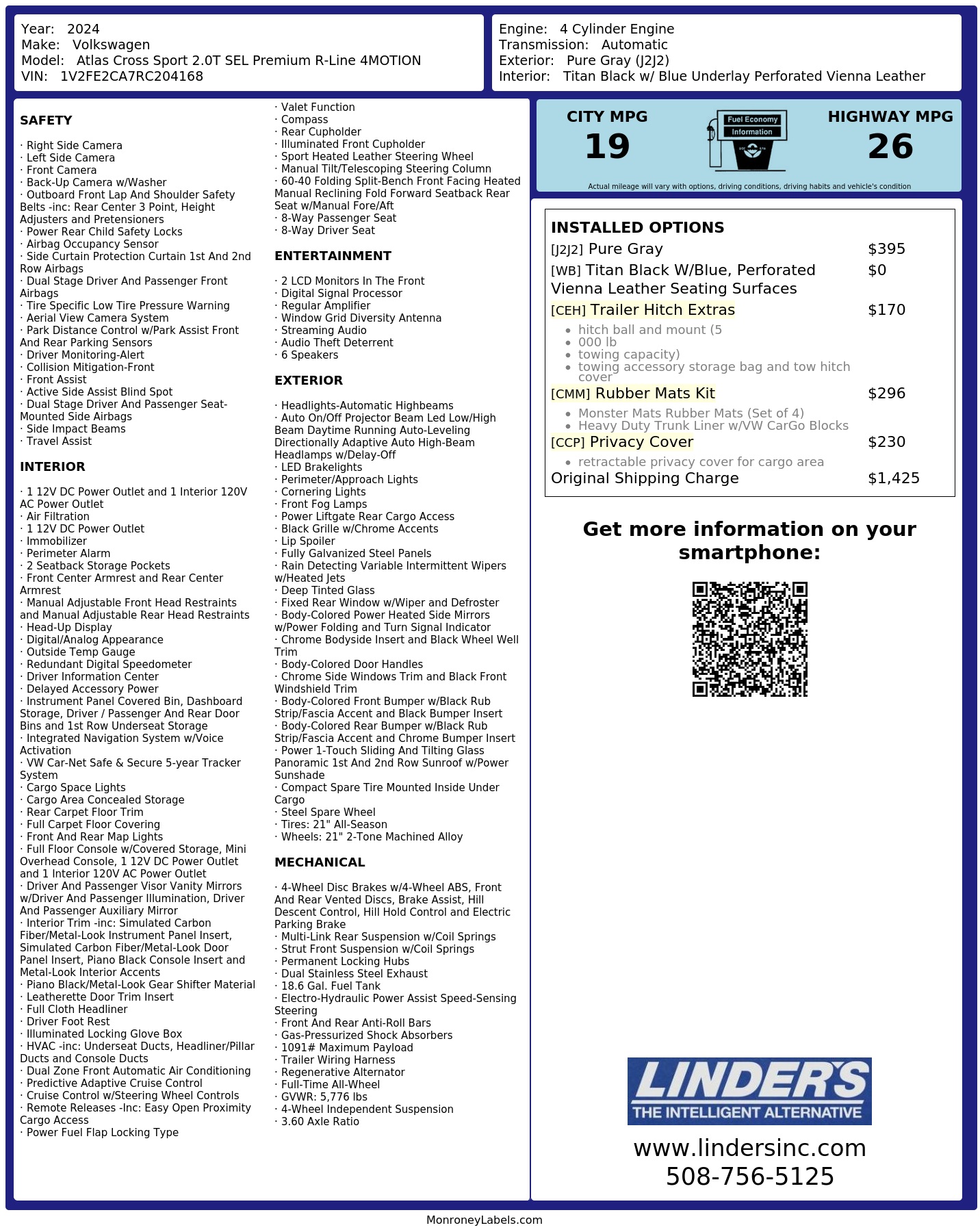 Monroney Label