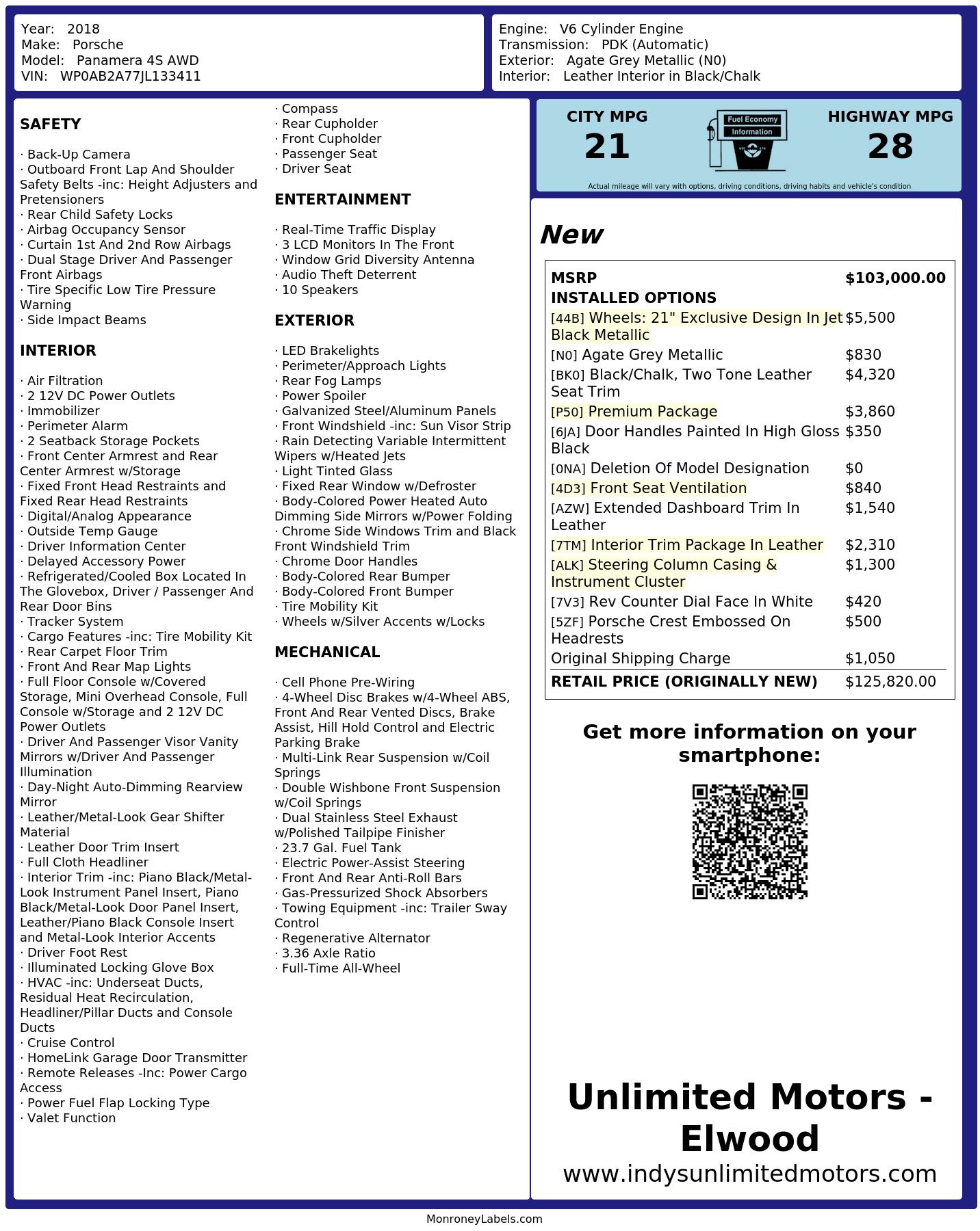 Monroney Label