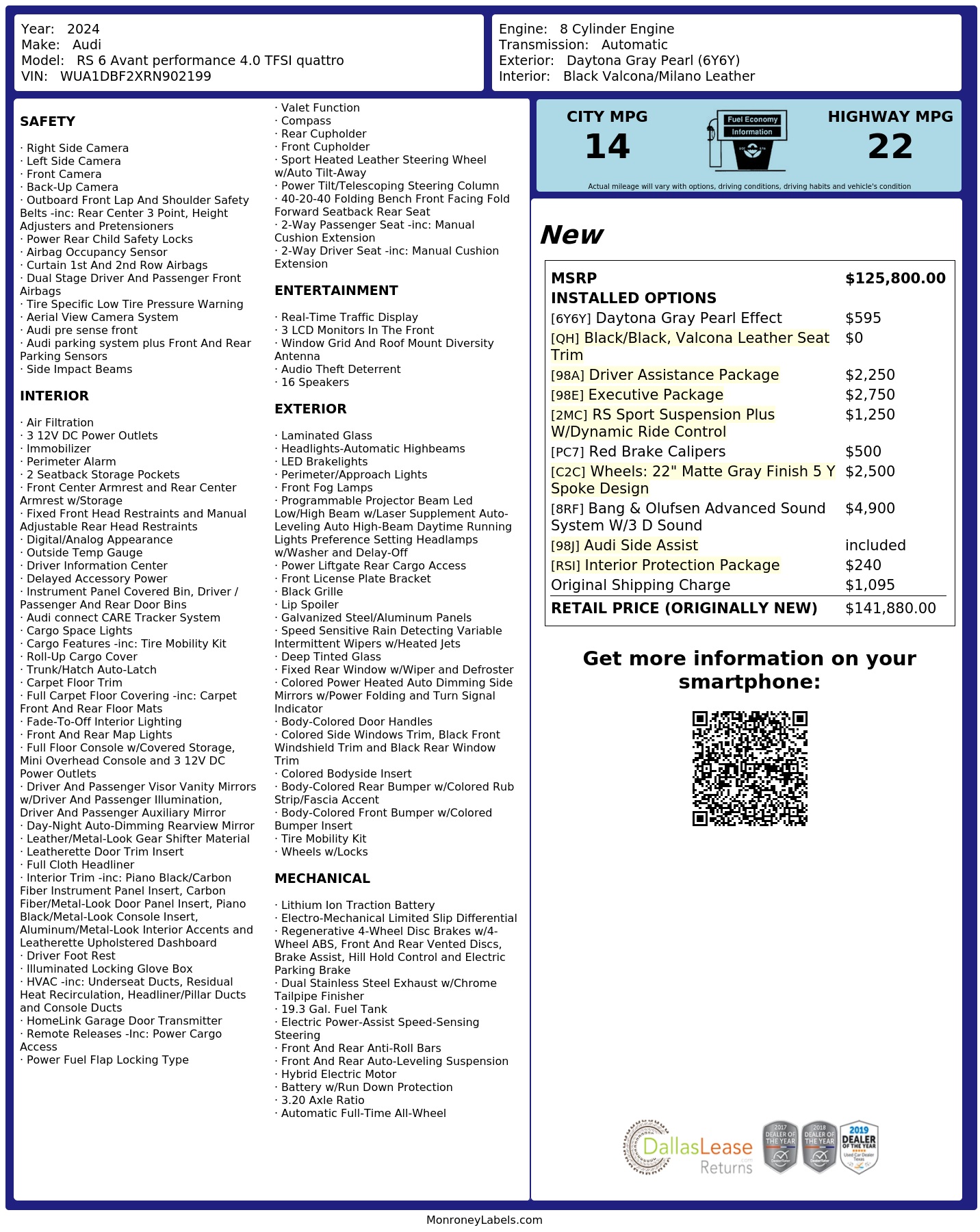 Monroney Label