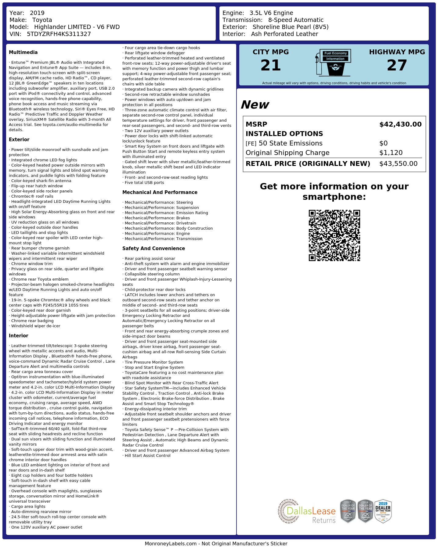 Monroney Label