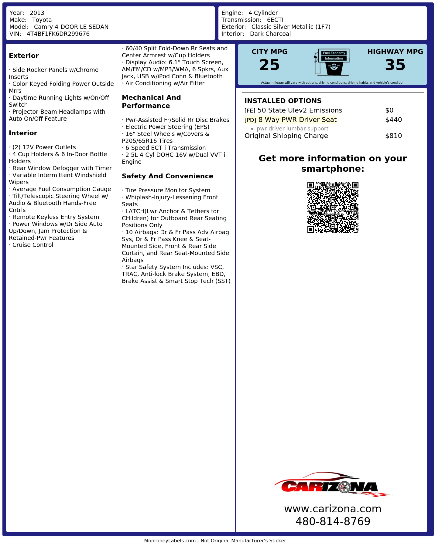 Monroney Label