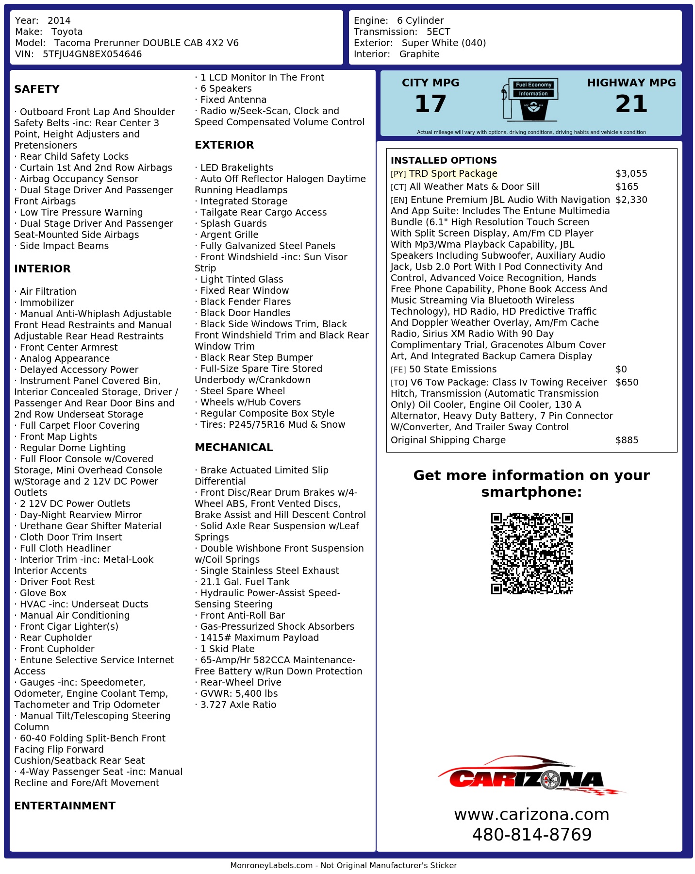 Monroney Label