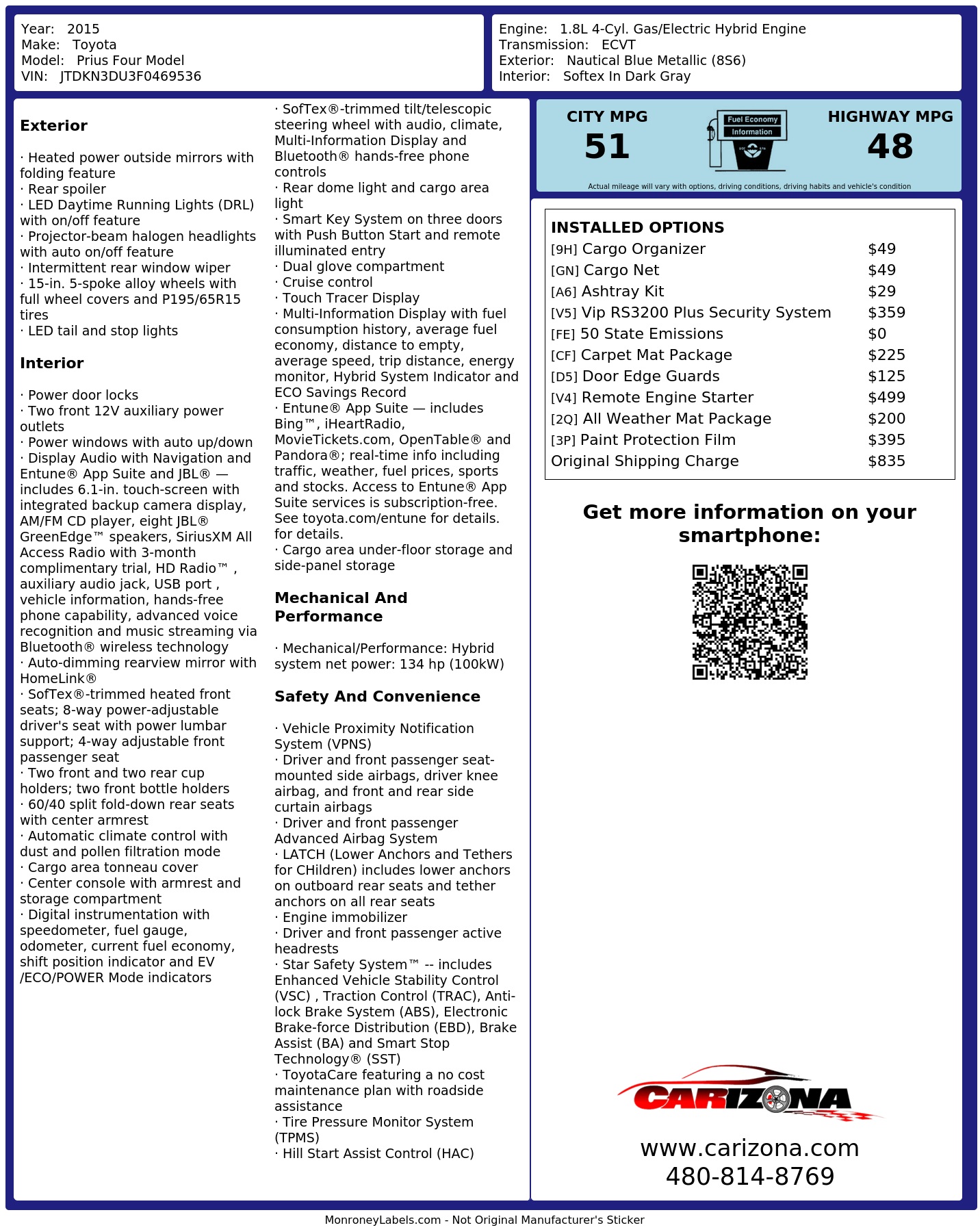 Monroney Label