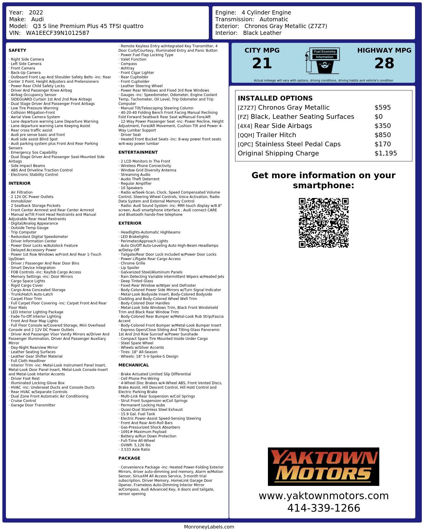 Monroney Label