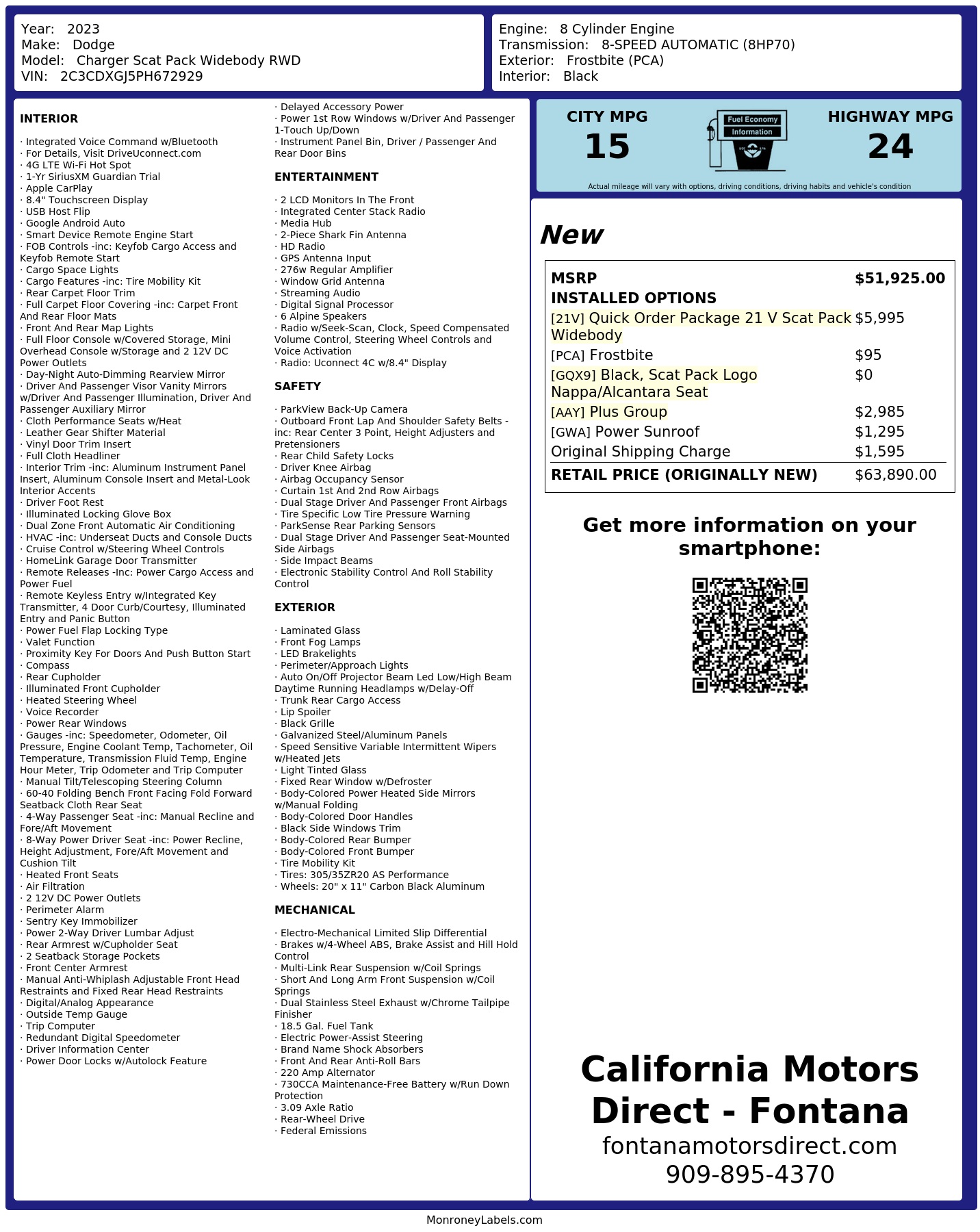 Monroney Label