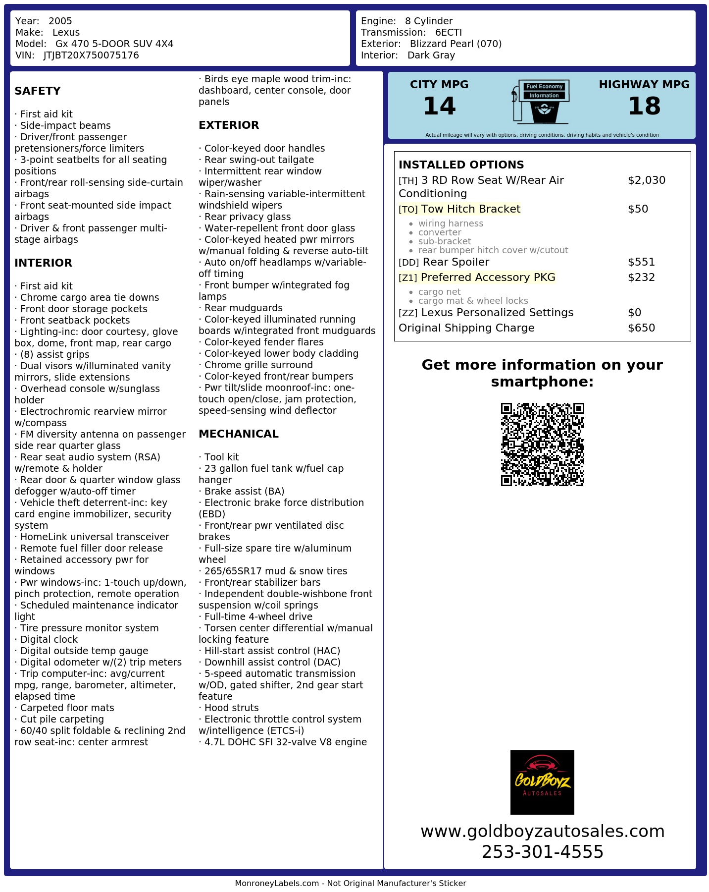 Monroney Label