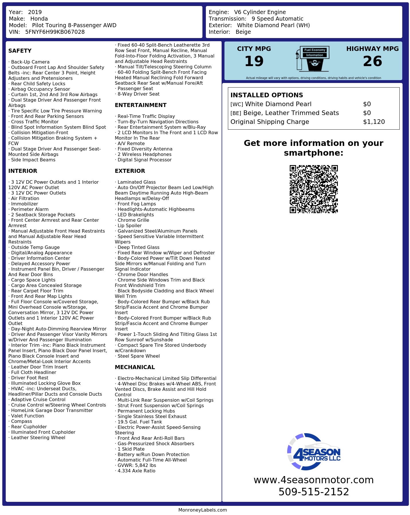 Monroney Label