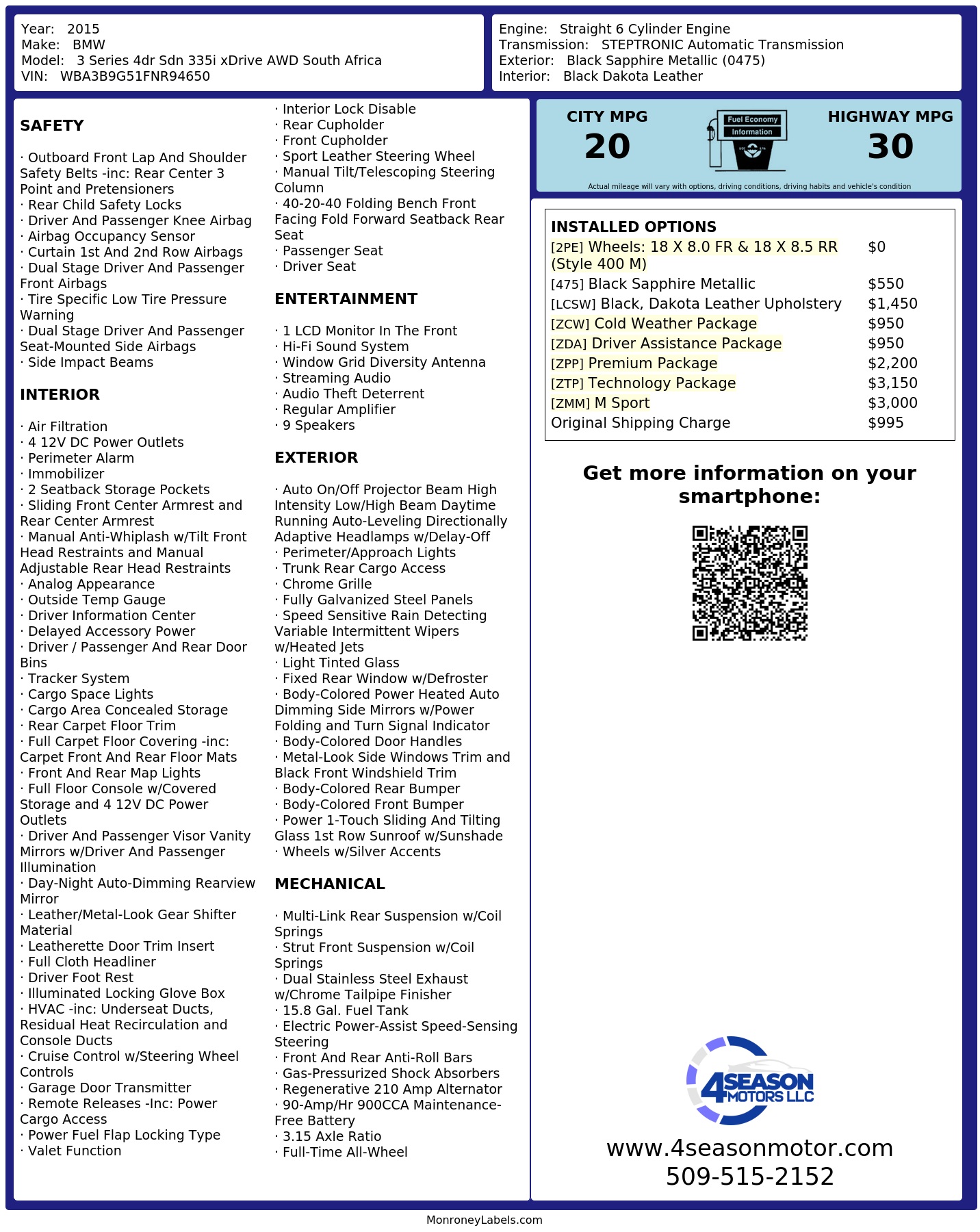 Monroney Label