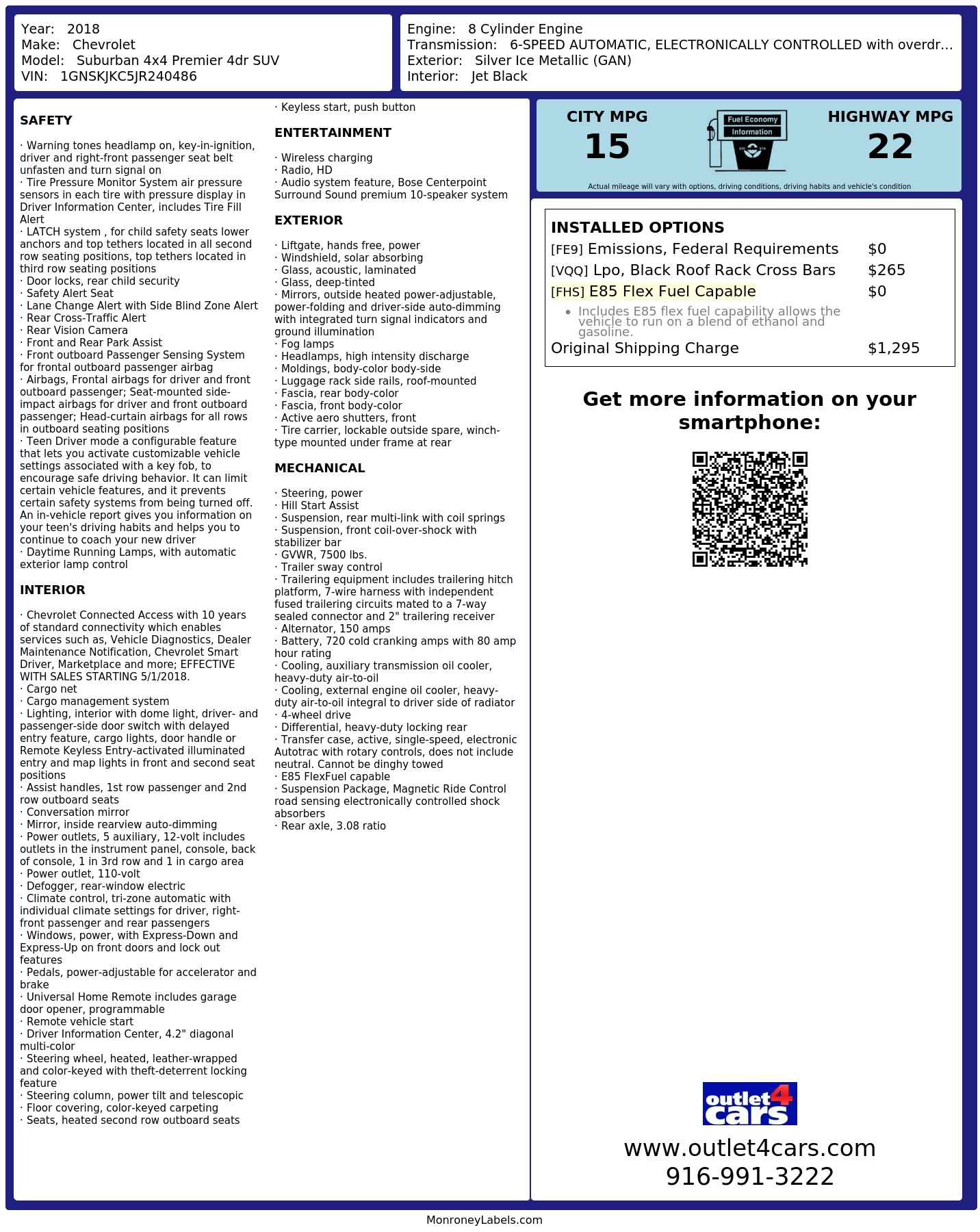 Monroney Label
