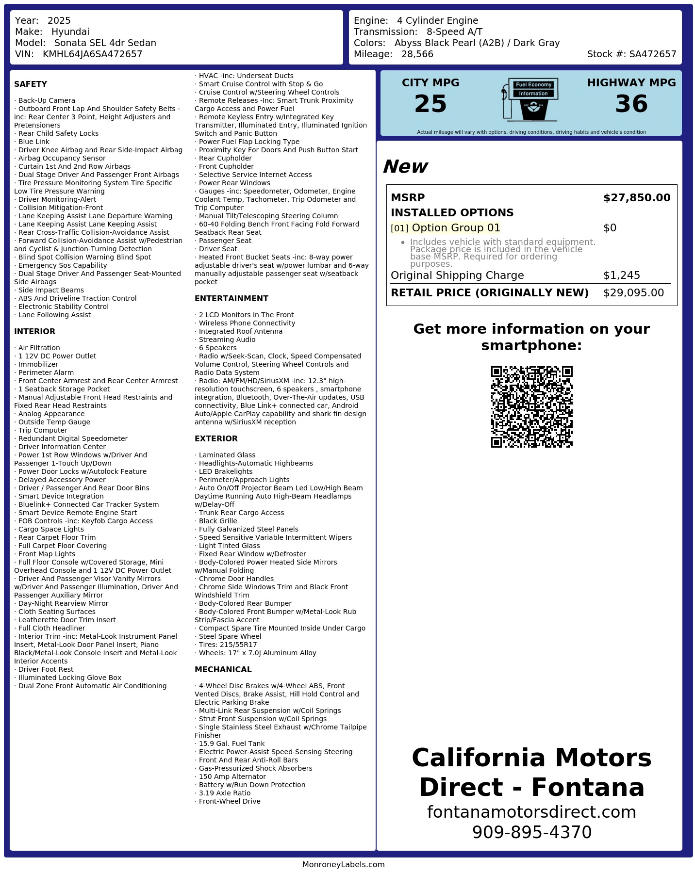 Monroney Label