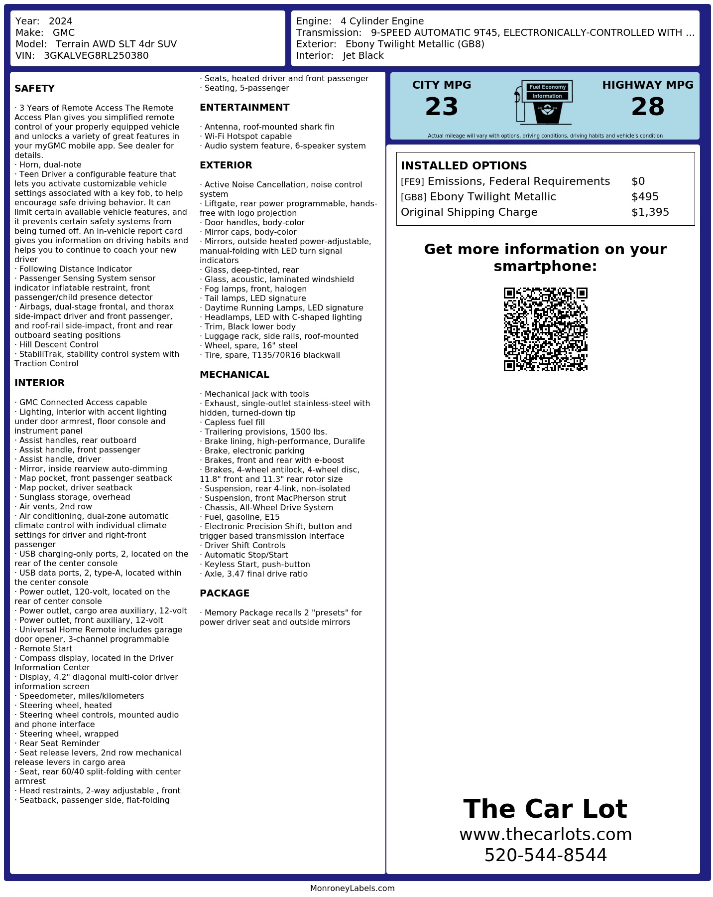 Monroney Label