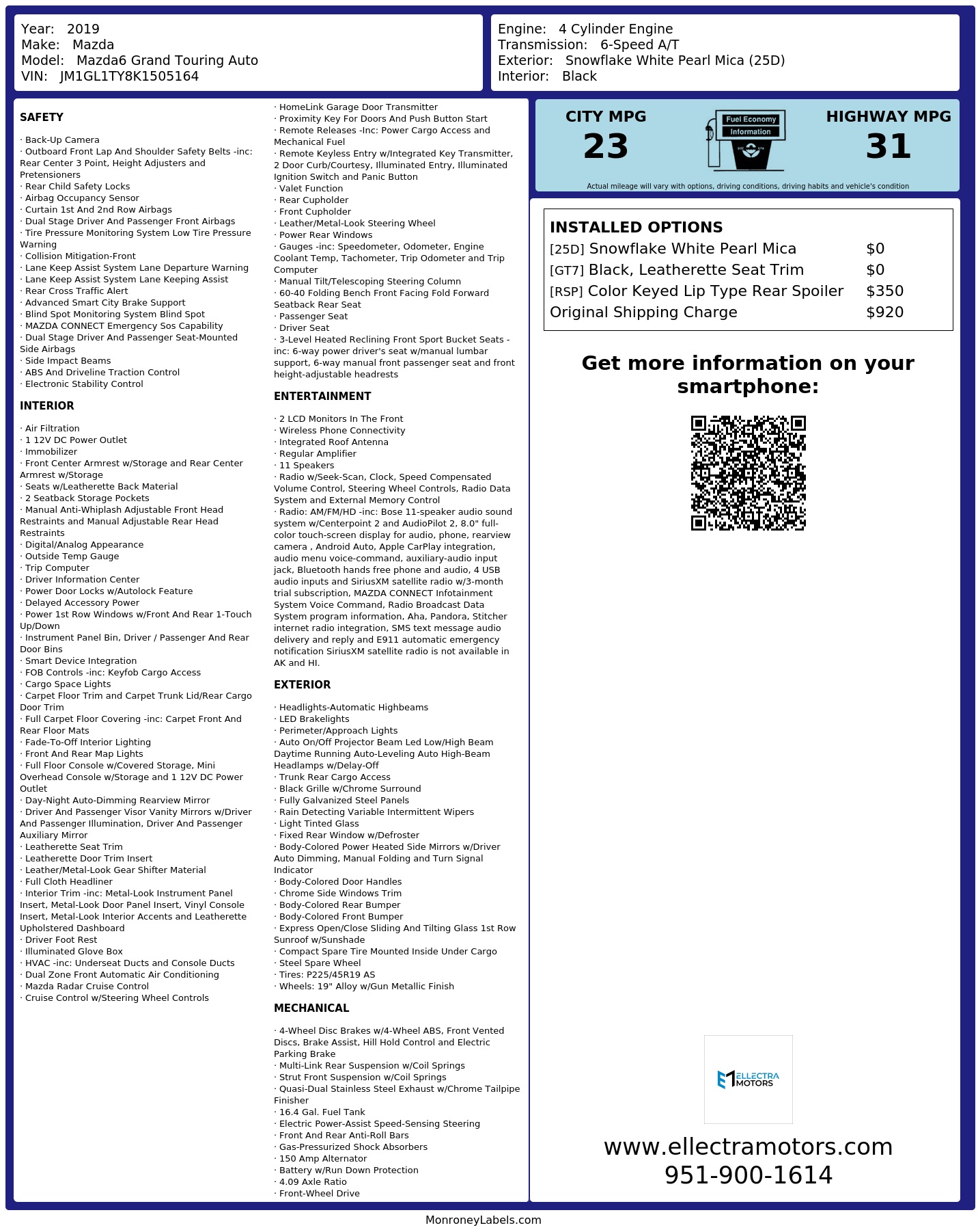 Monroney Label