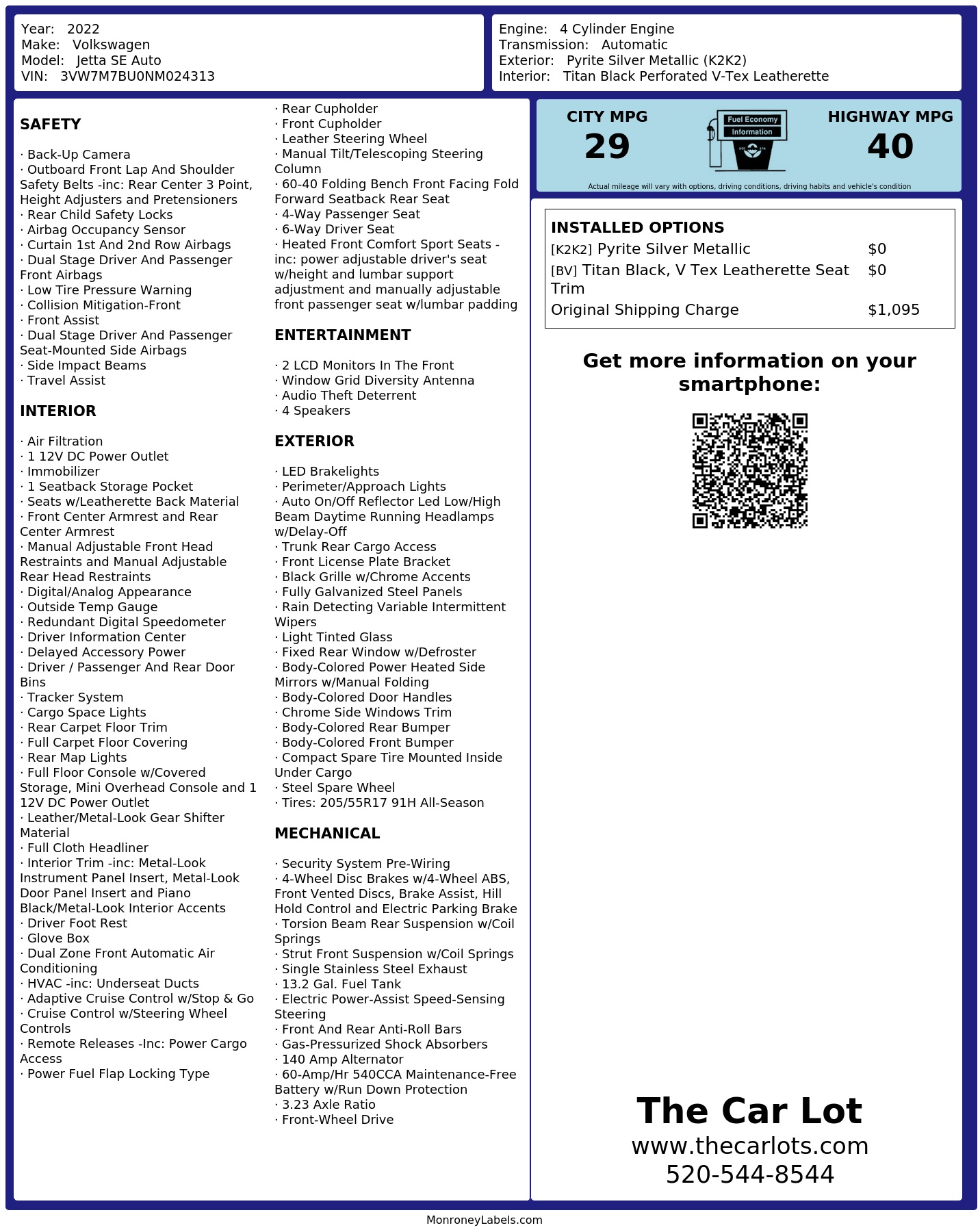 Monroney Label