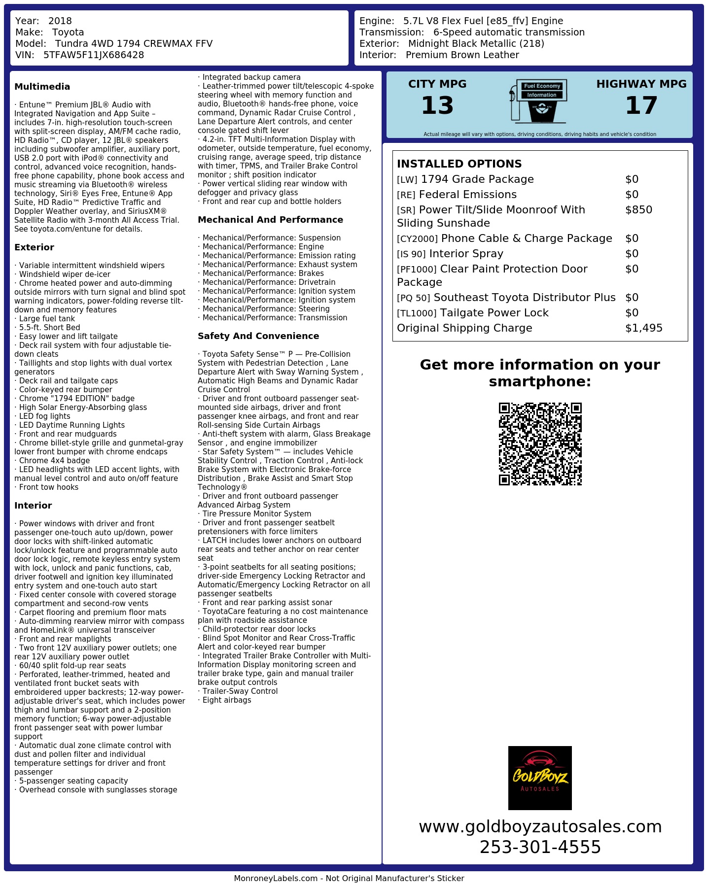 Monroney Label
