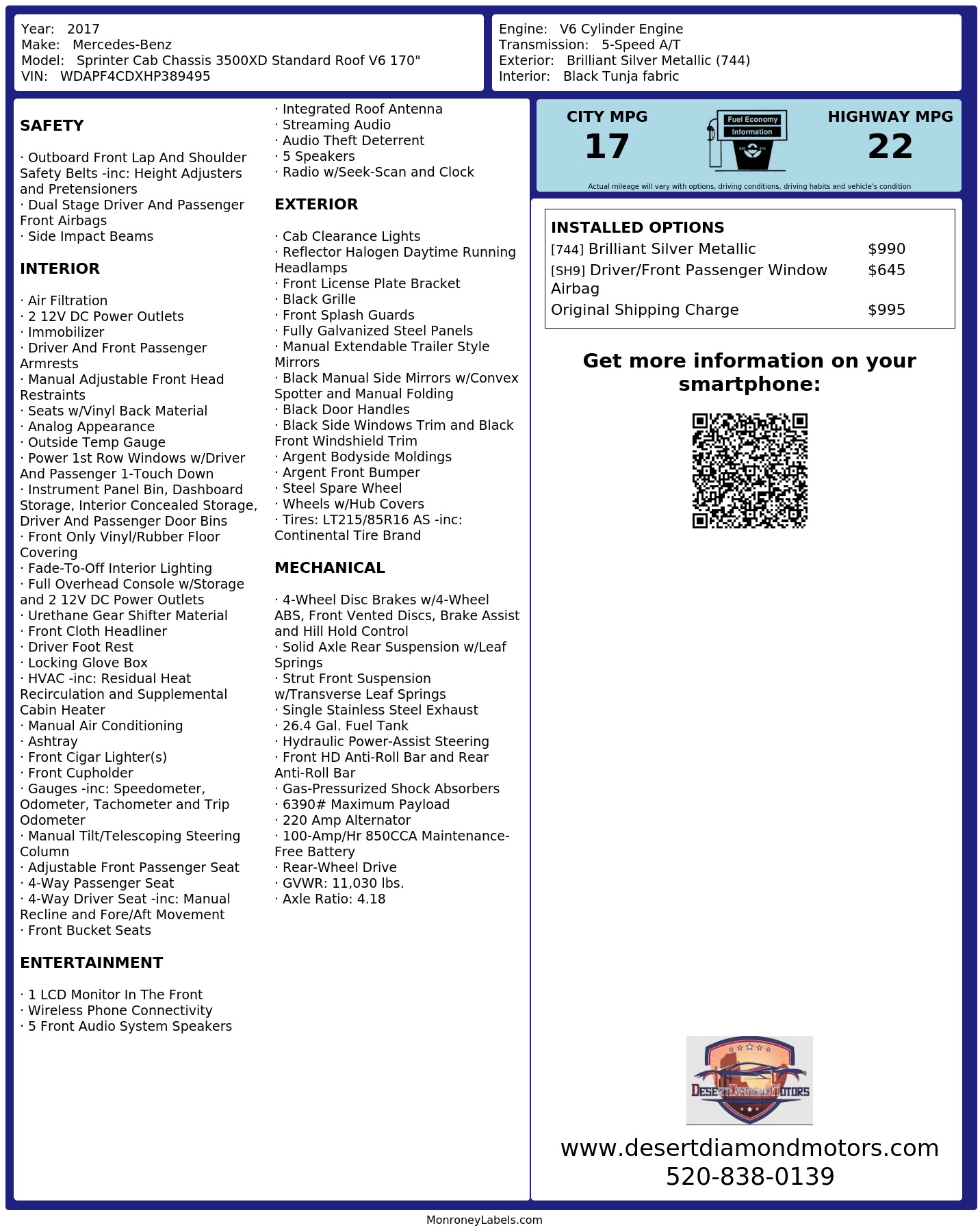 Monroney Label