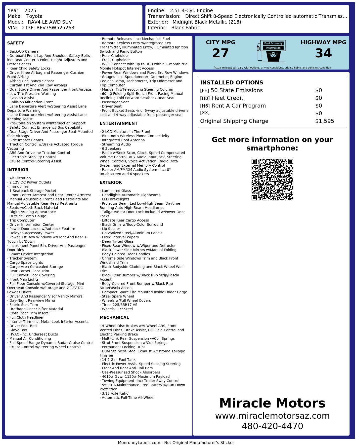 Monroney Label