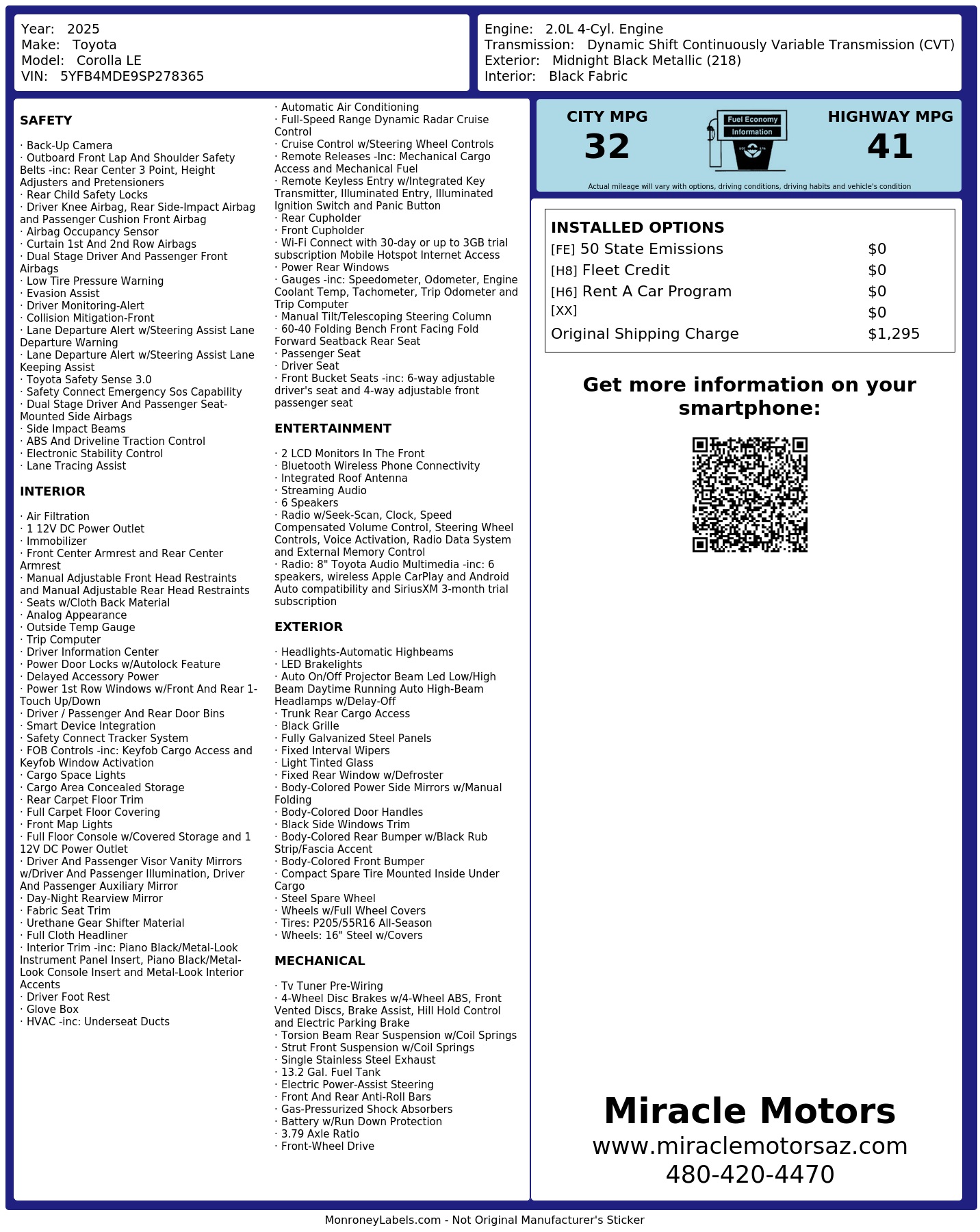 Monroney Label