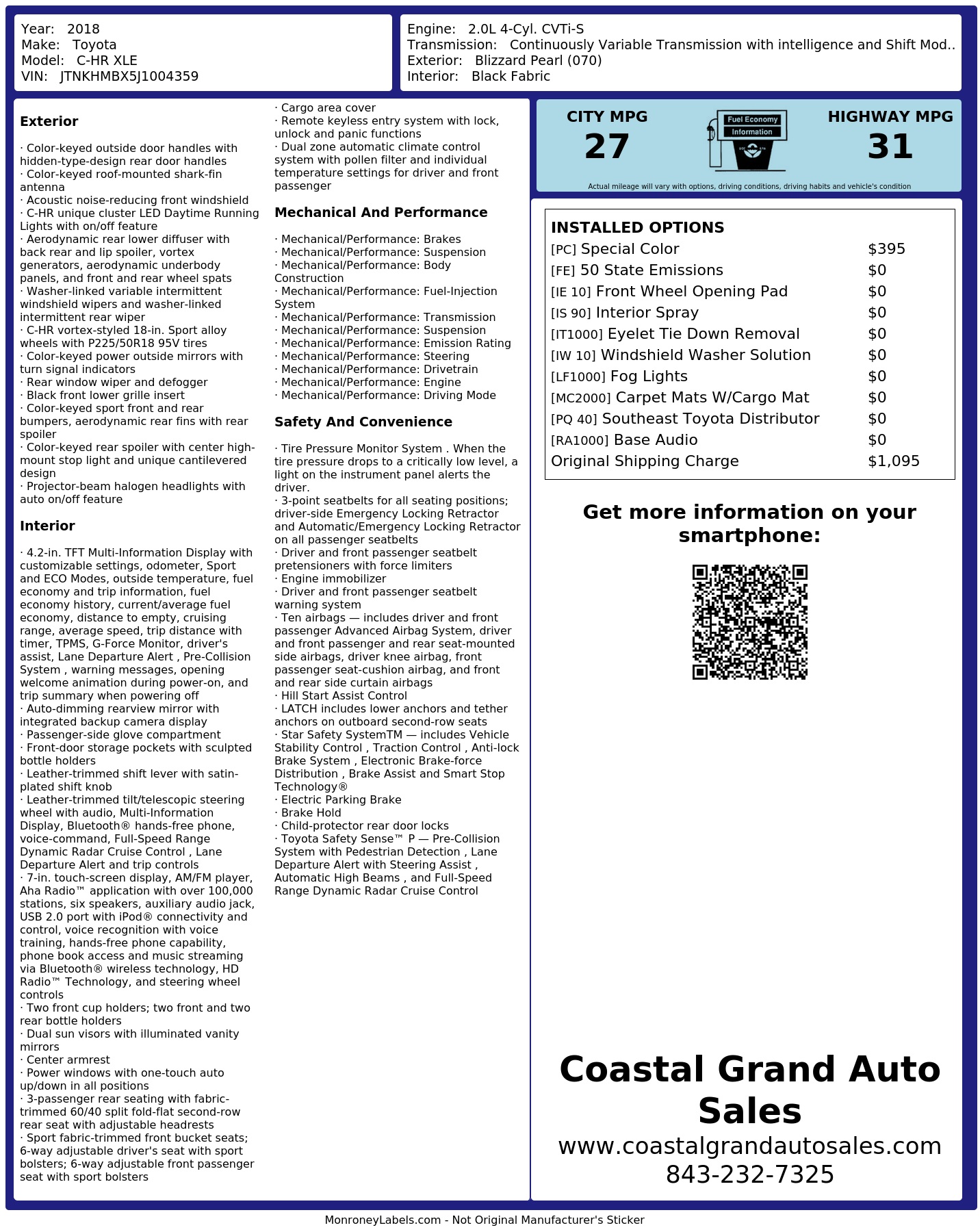 Monroney Label