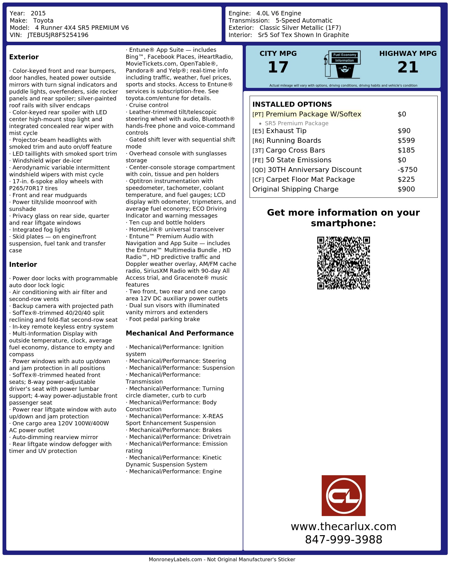 Monroney Label