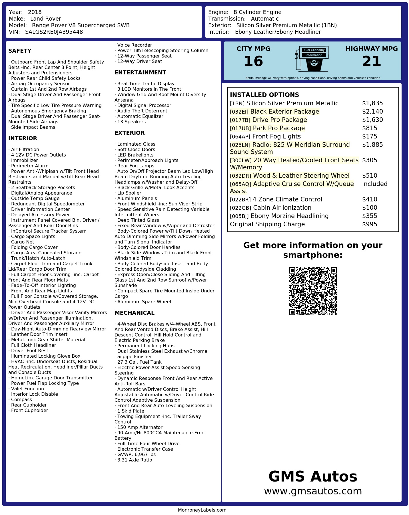 Monroney Label