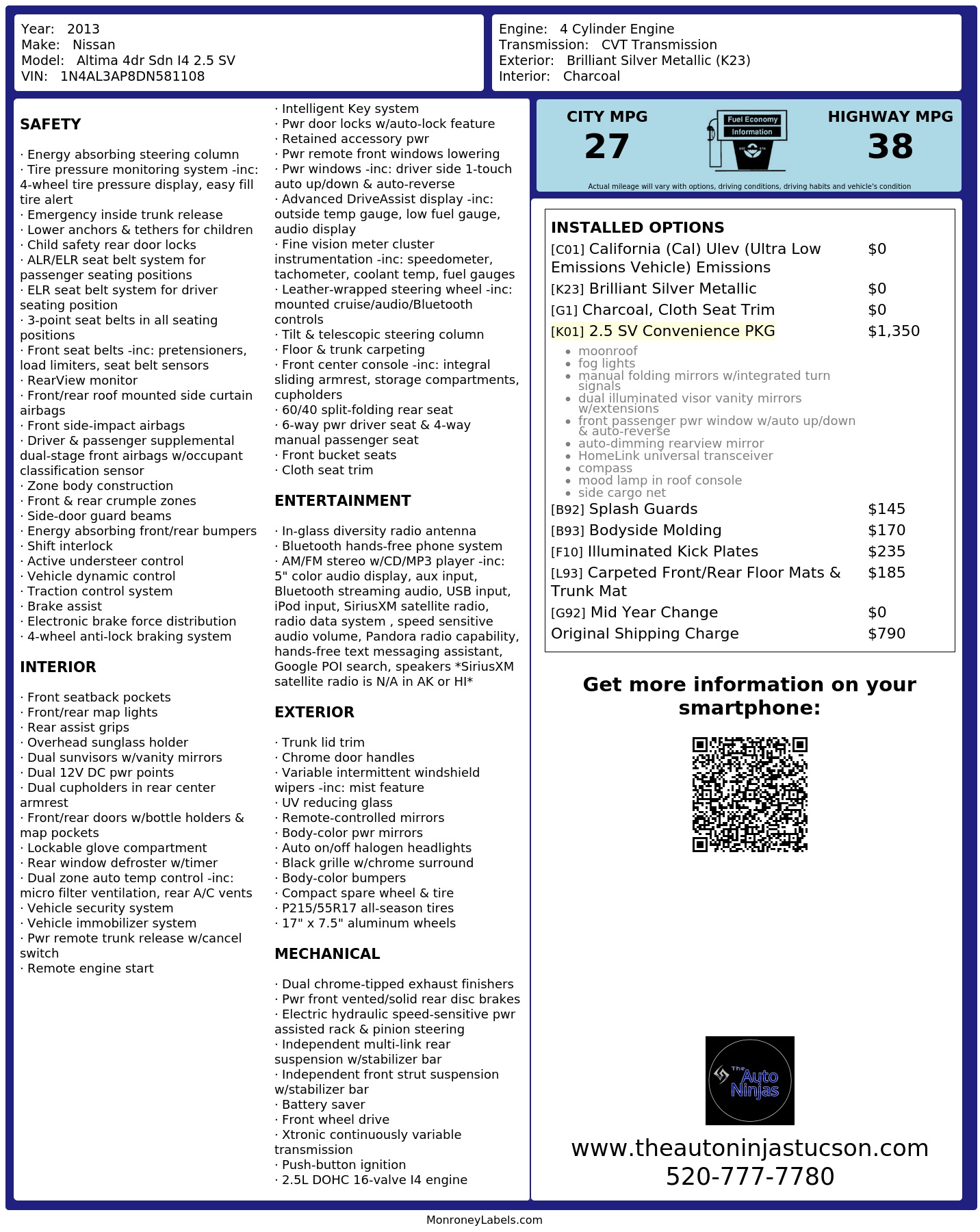 Monroney Label