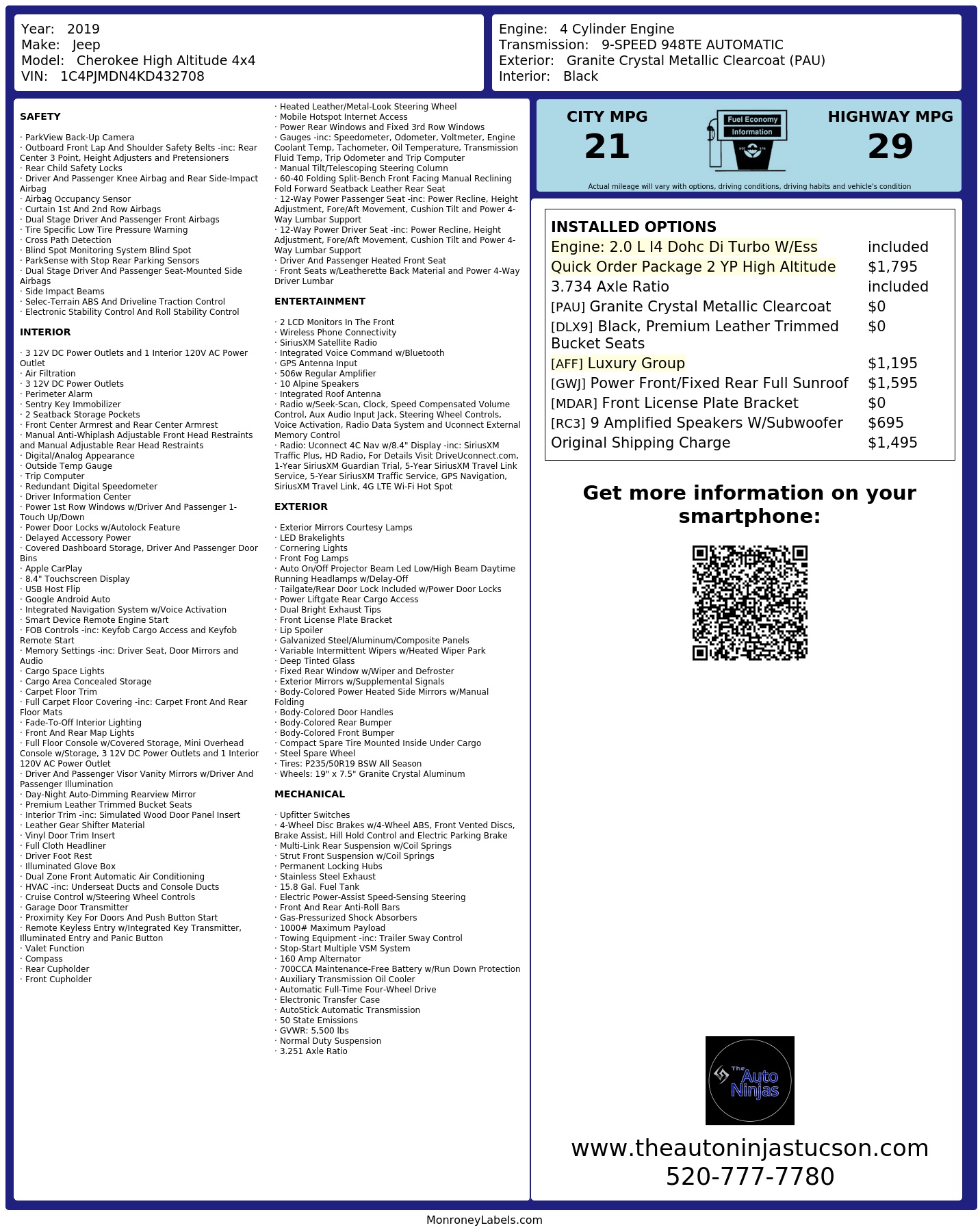 Monroney Label