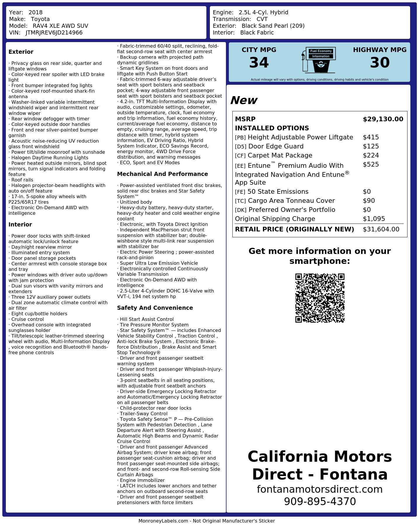 Monroney Label