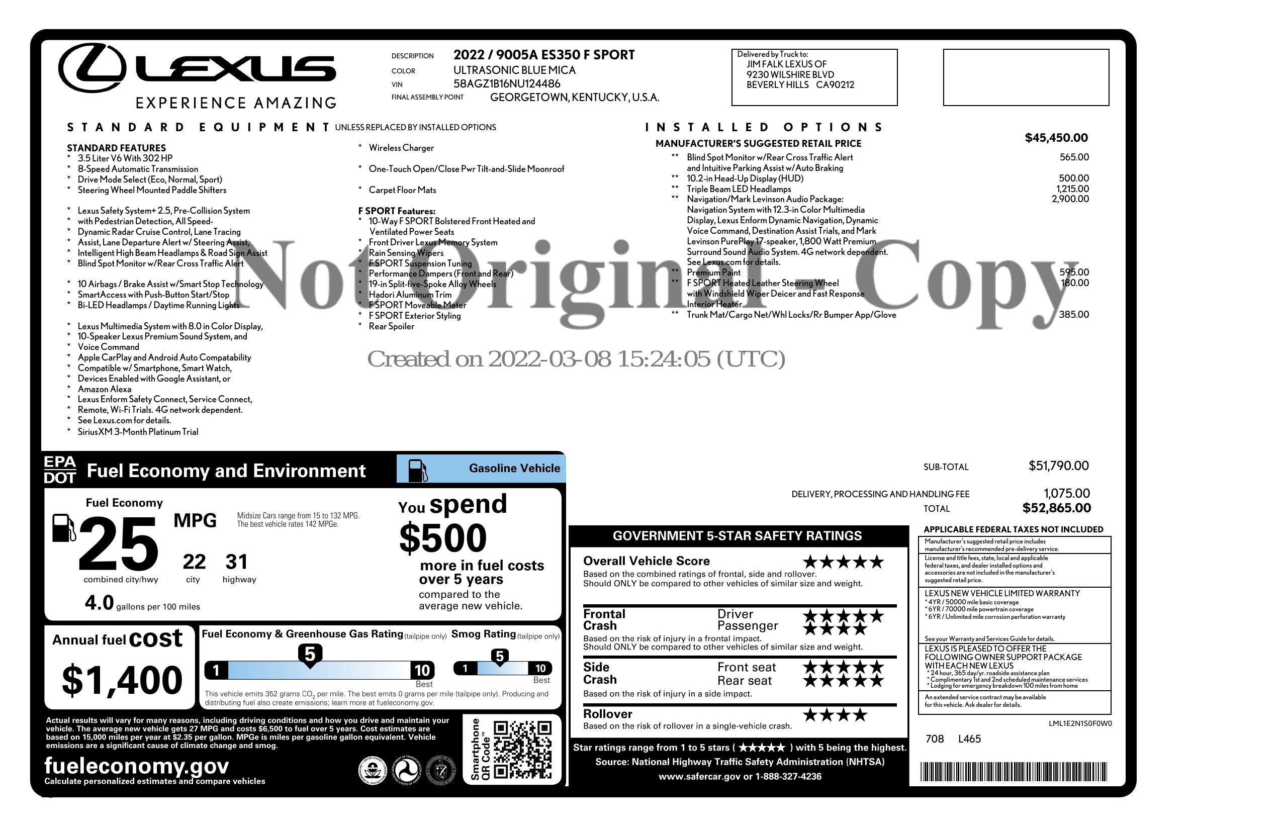 Monroney Label