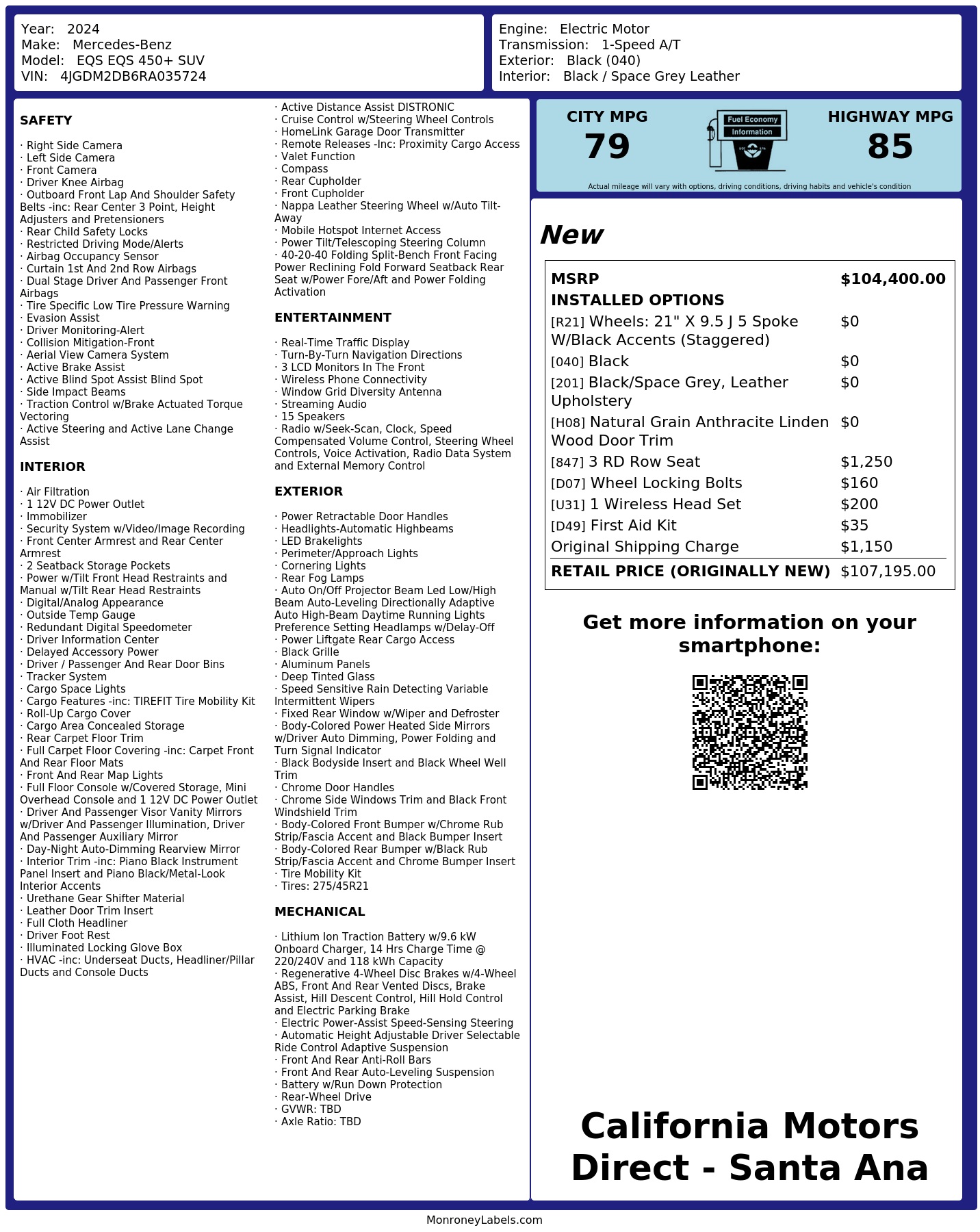Monroney Label