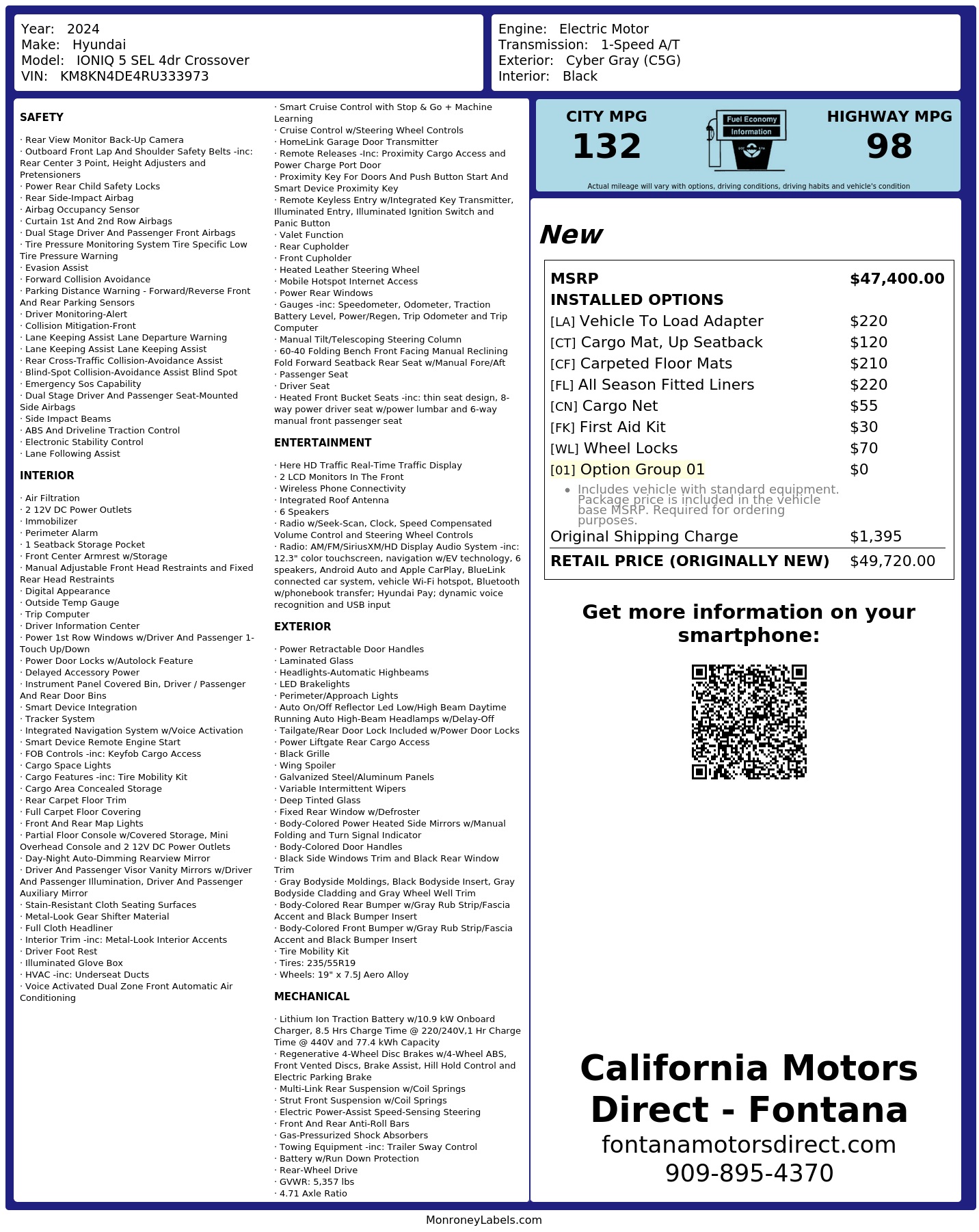 Monroney Label
