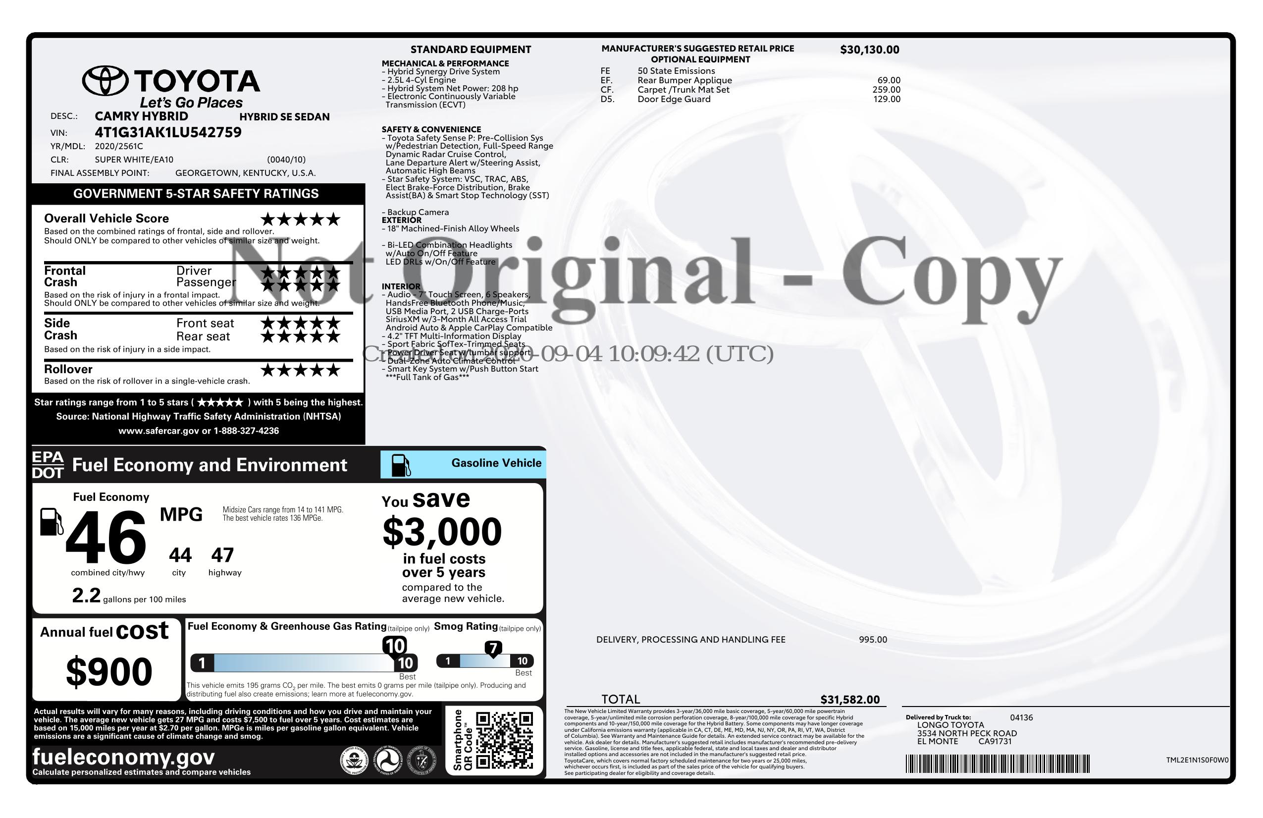 Monroney Label