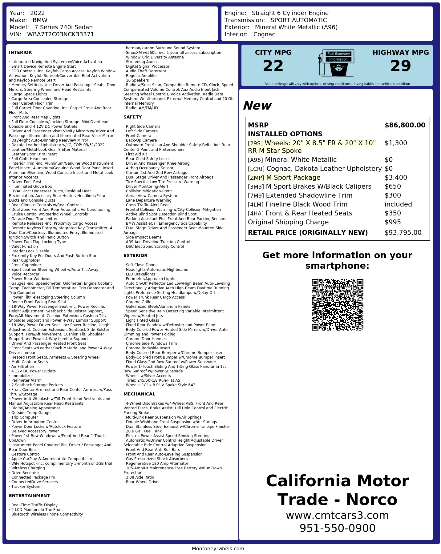 Monroney Label