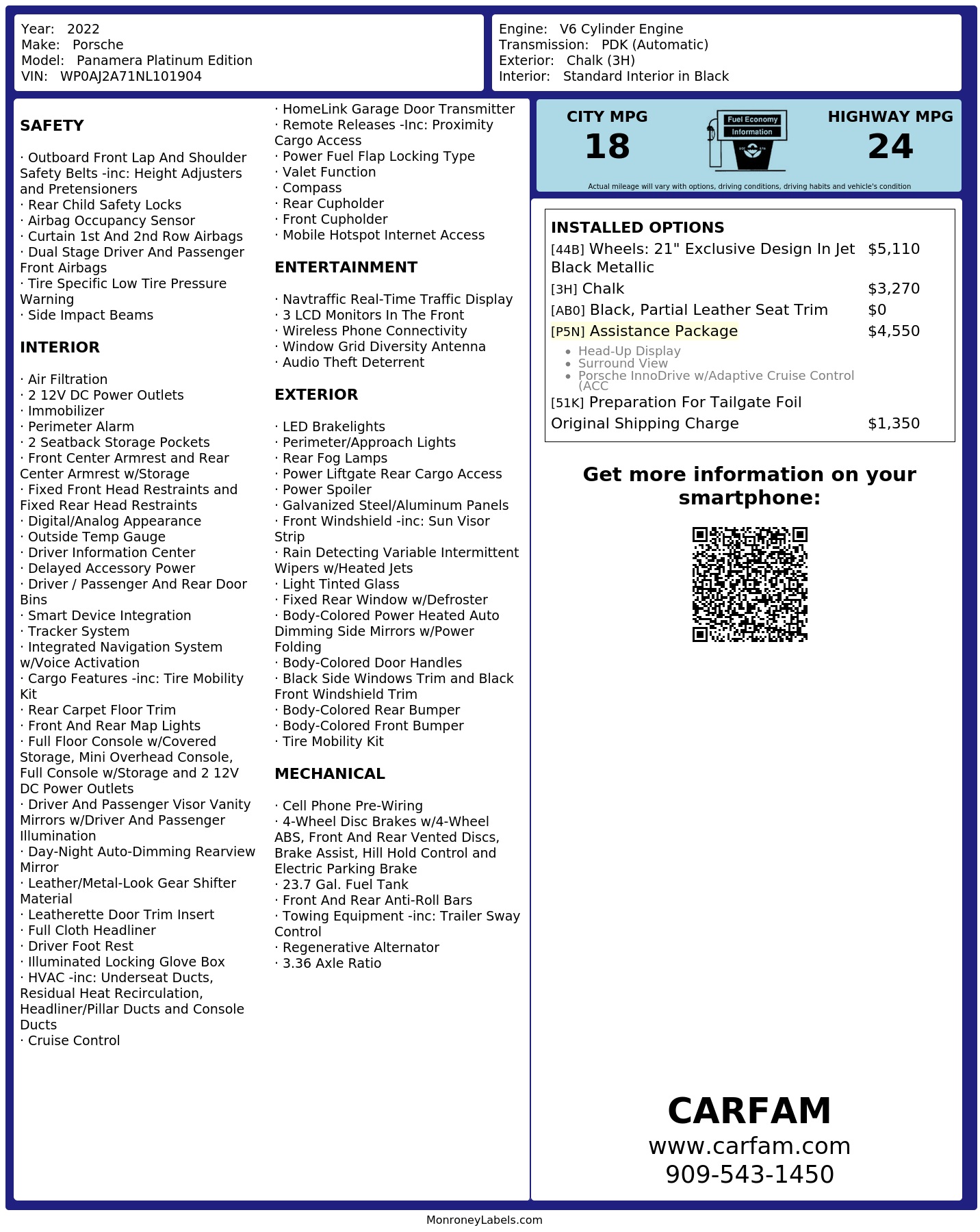 Monroney Label