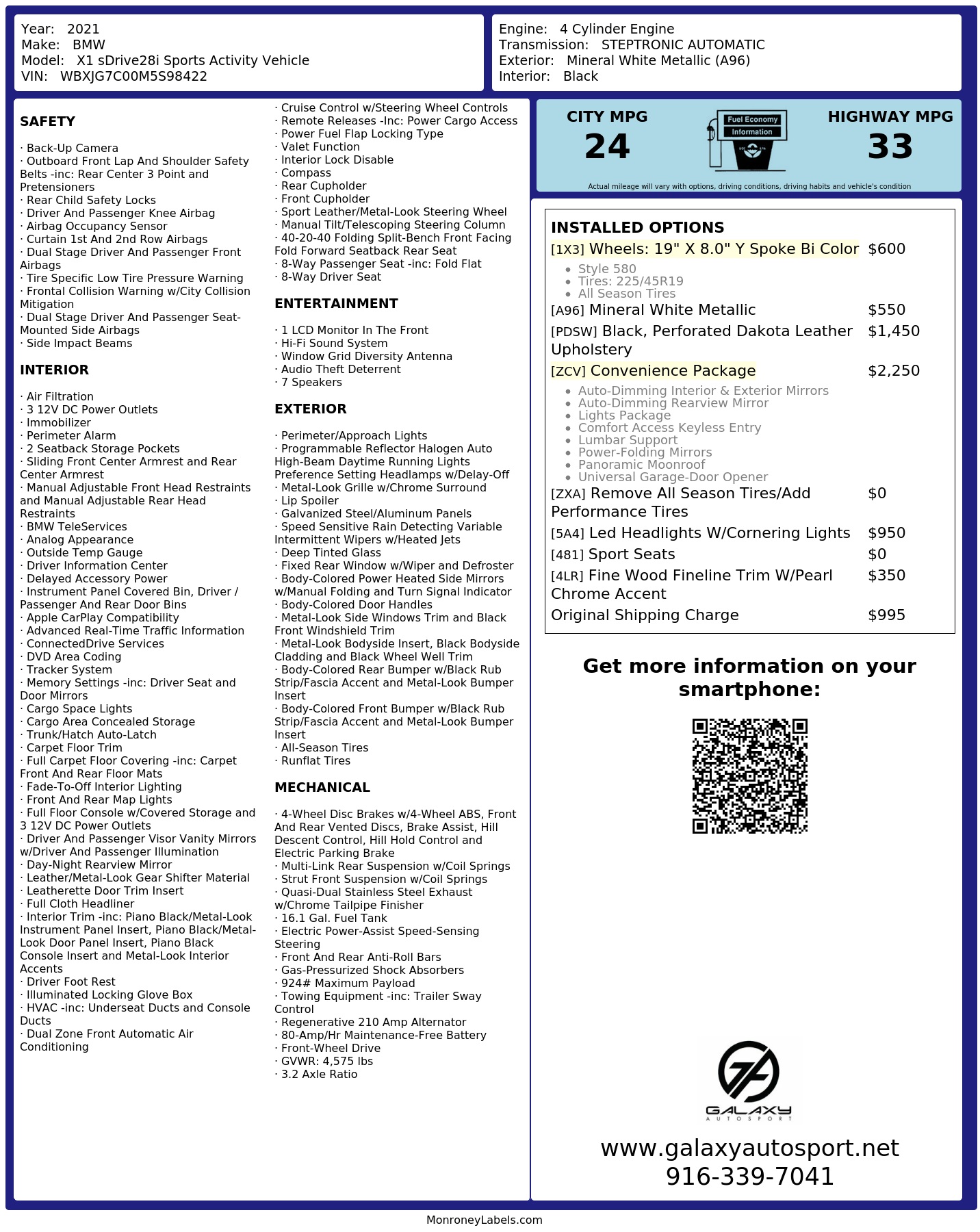 Monroney Label