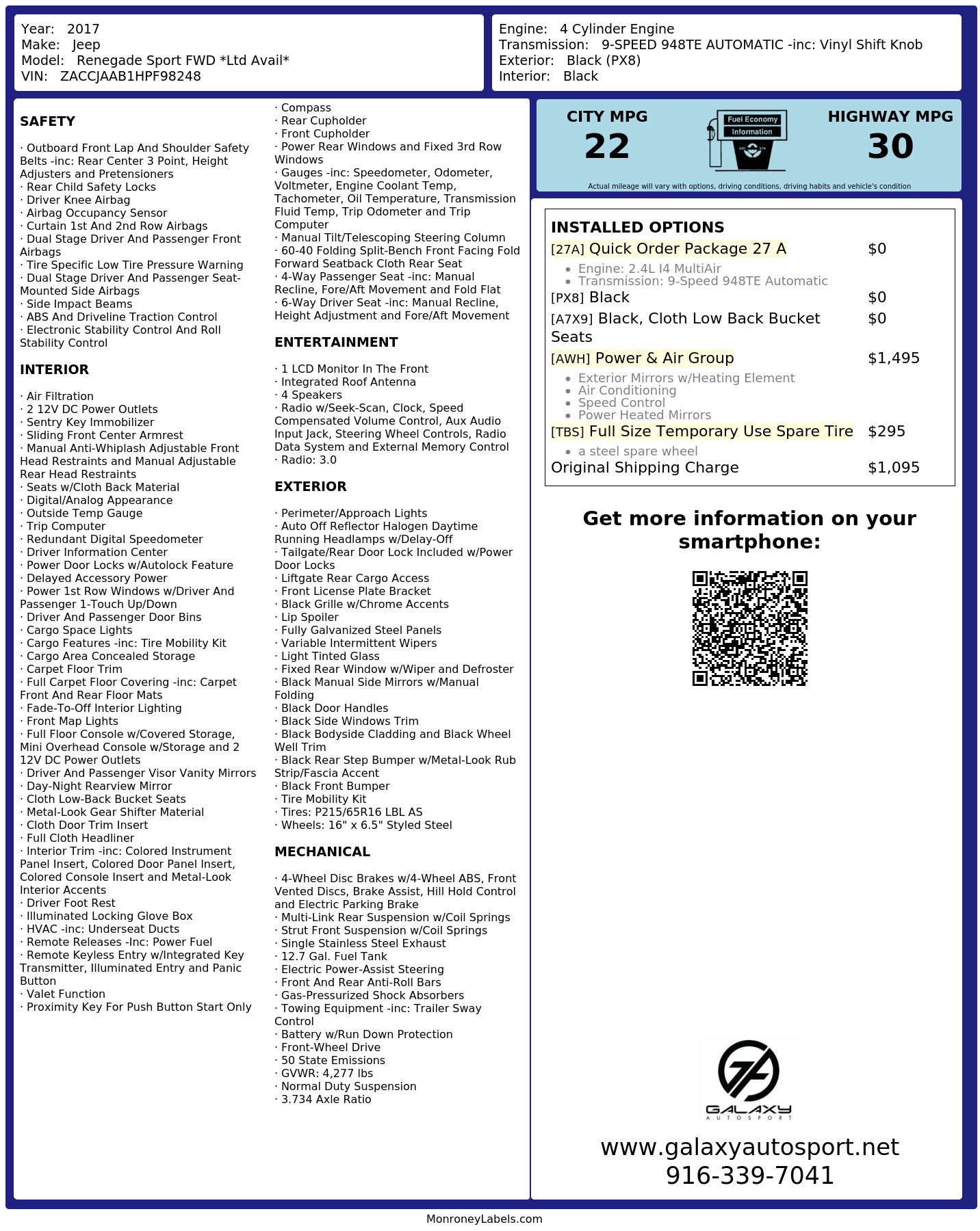 Monroney Label